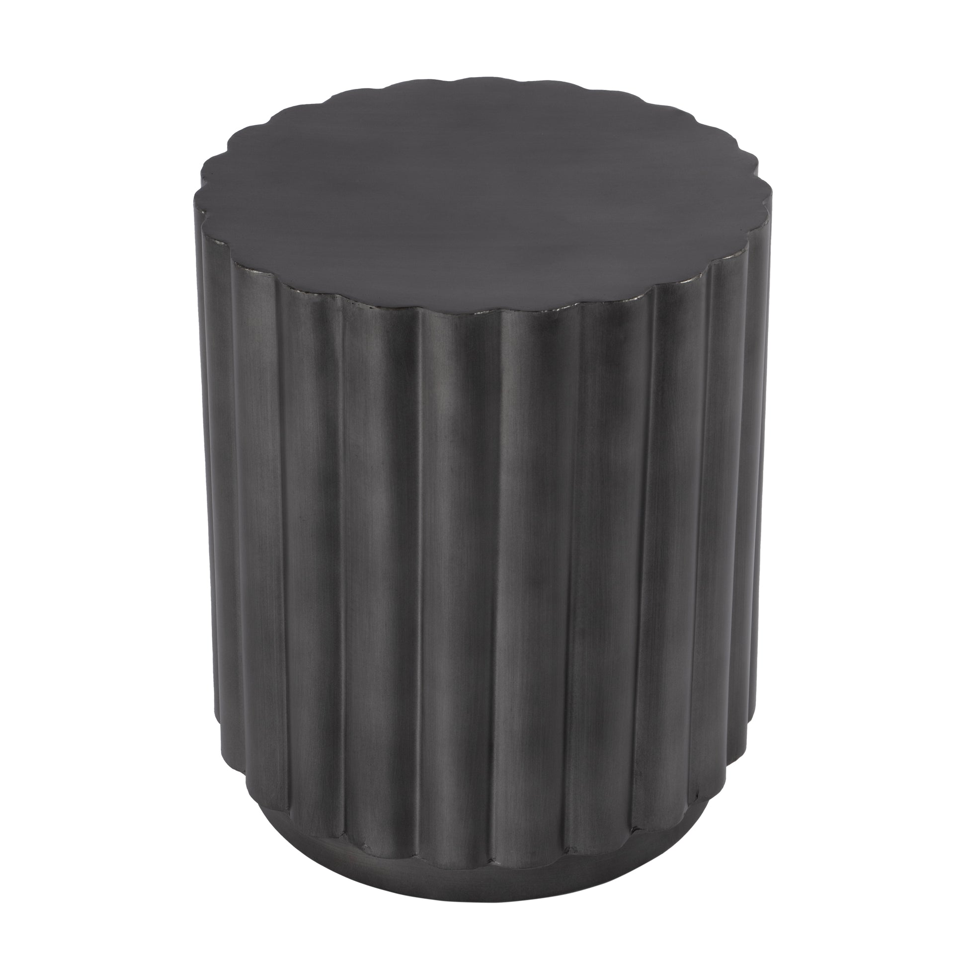 Butler Specialty Company Ava 15 in. W Round Iron Fluted Side Table, Gray