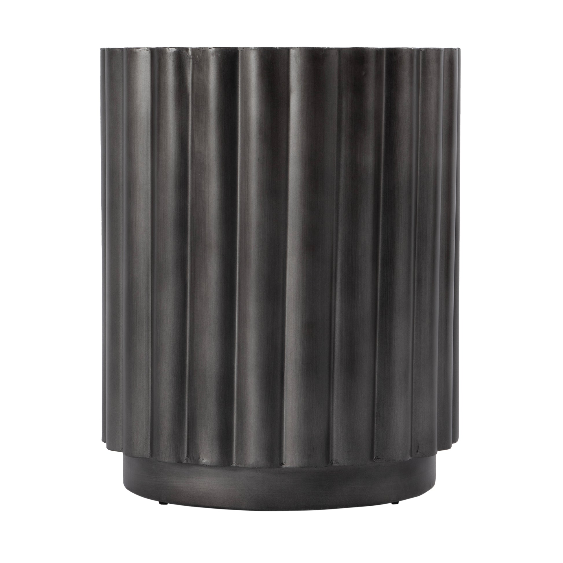 Butler Specialty Company Ava 15 in. W Round Iron Fluted Side Table, Gray
