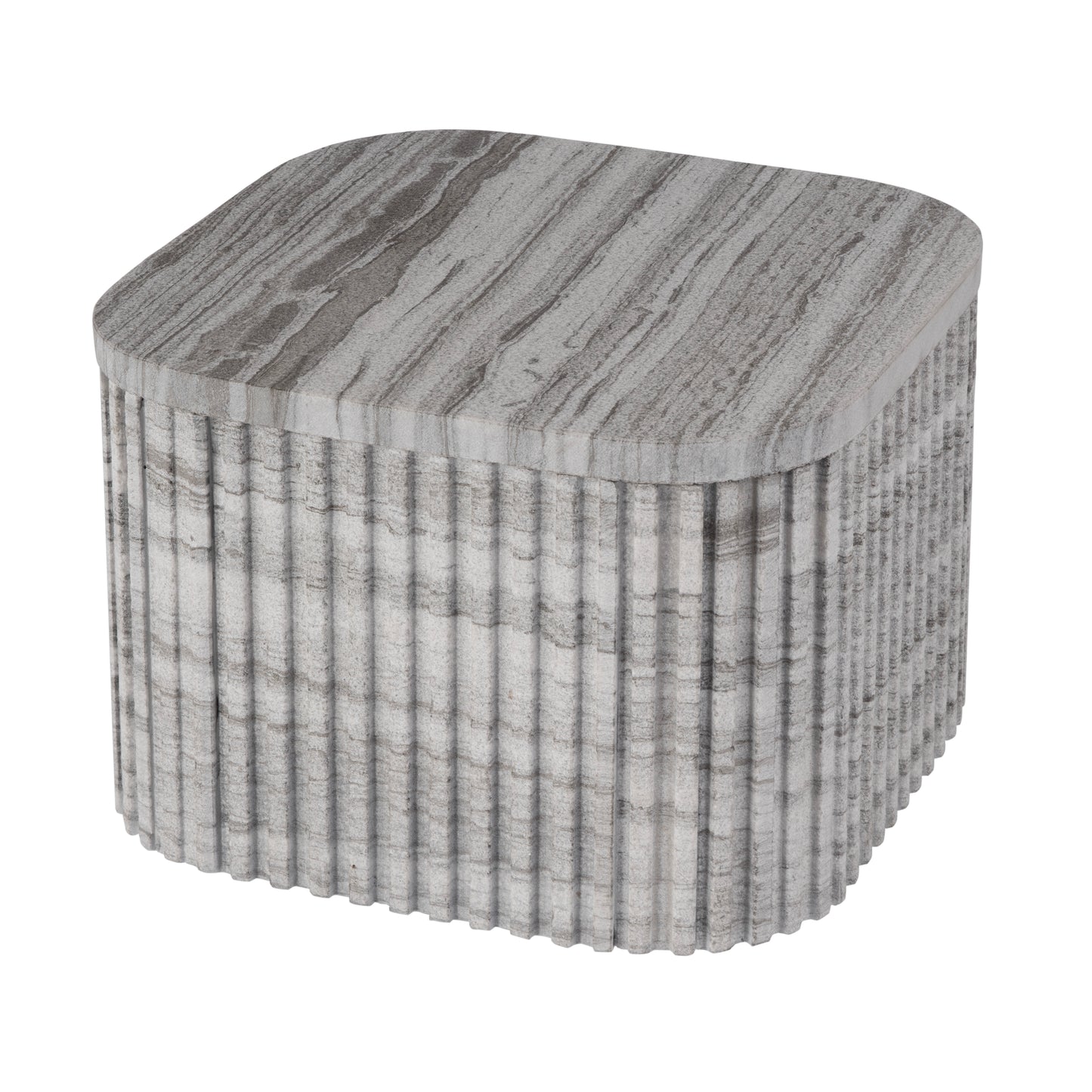 Butler Specialty Company Sylvester 16 in. W Square Marble Low Bunching Table, Gray and White