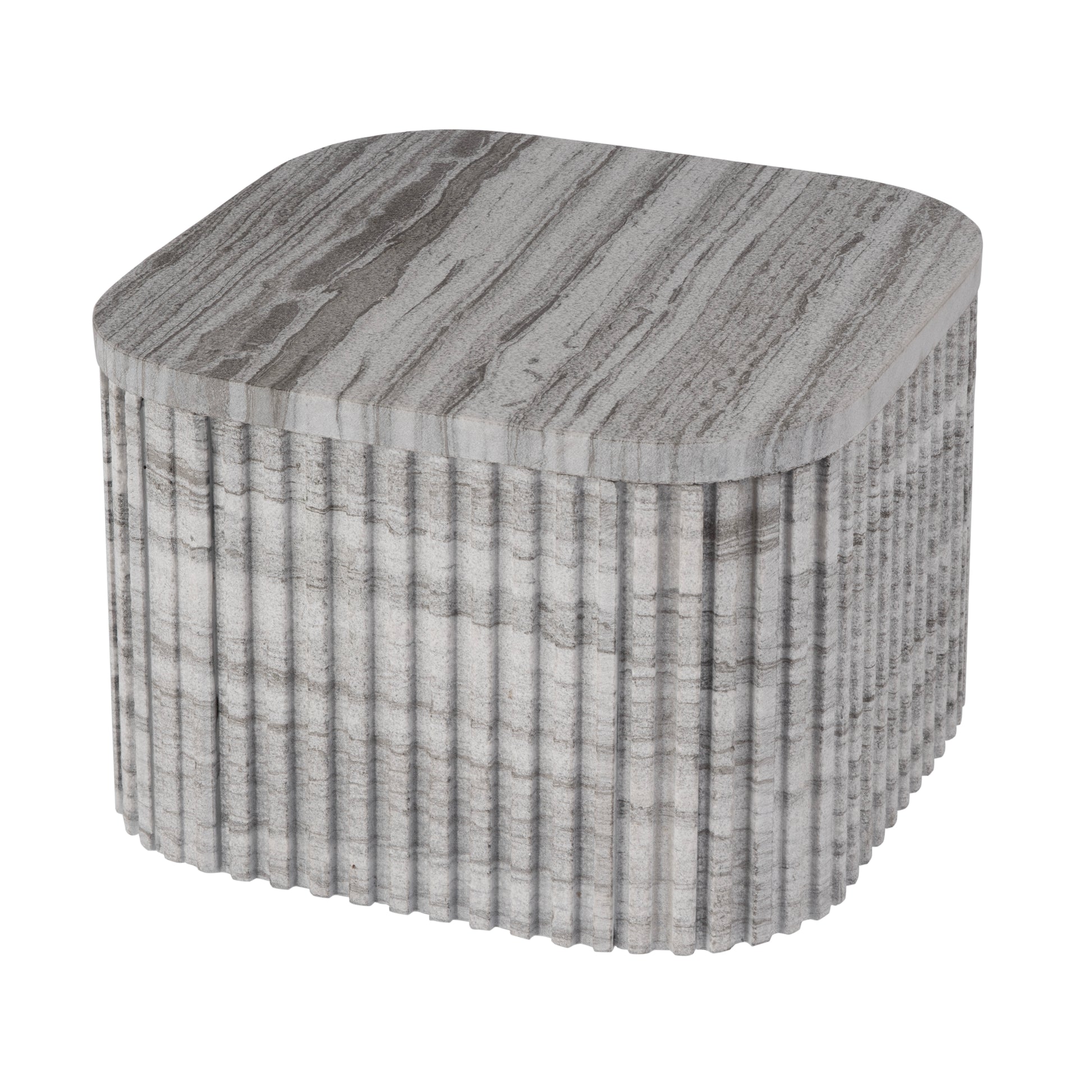 Butler Specialty Company Sylvester 16 in. W Square Marble Low Bunching Table, Gray and White