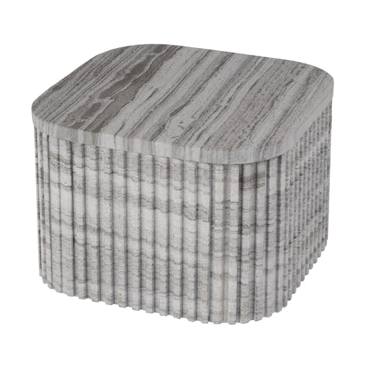 Butler Specialty Company Sylvester 16 in. W Square Marble Low Bunching Table, Gray and White