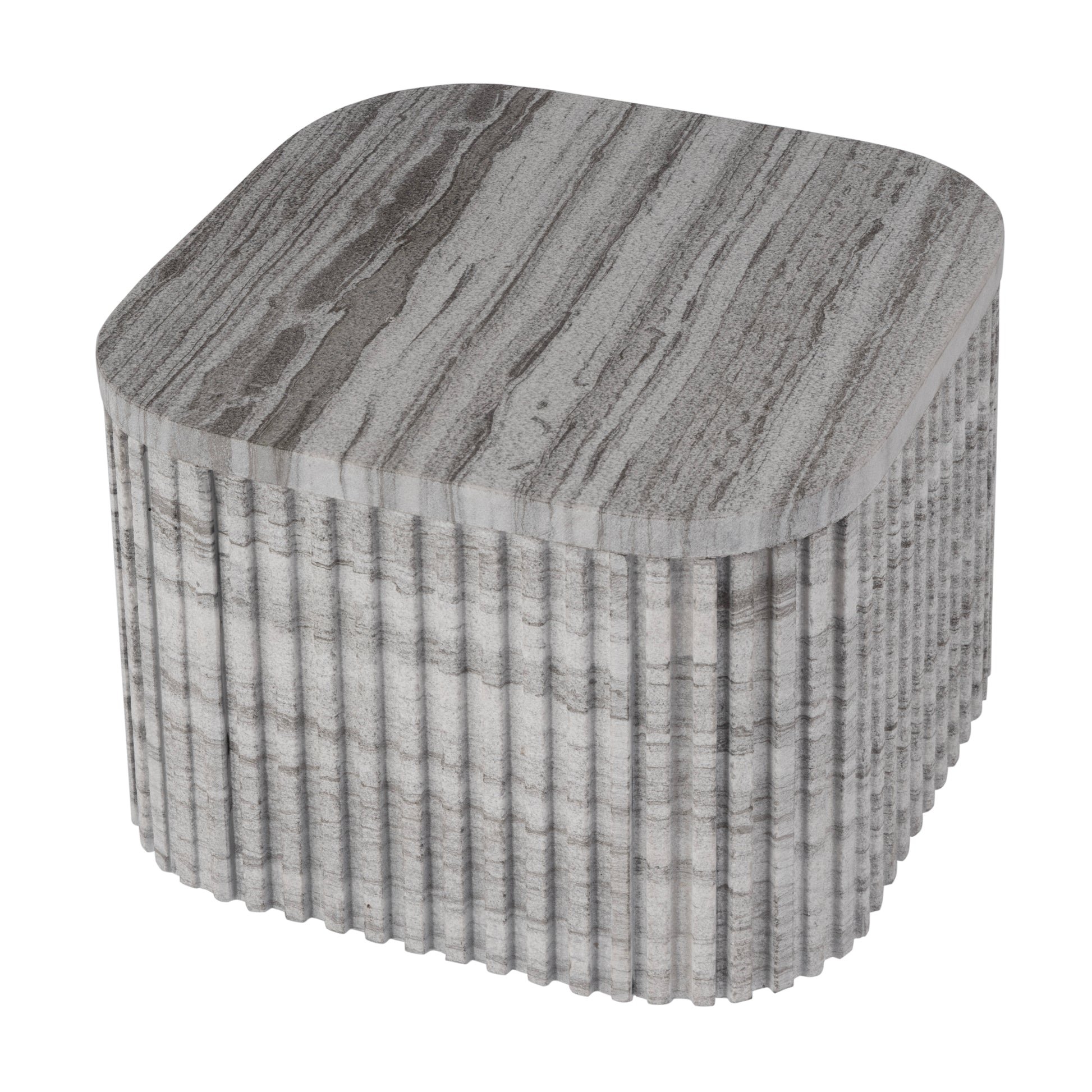 Butler Specialty Company Sylvester 16 in. W Square Marble Low Bunching Table, Gray and White