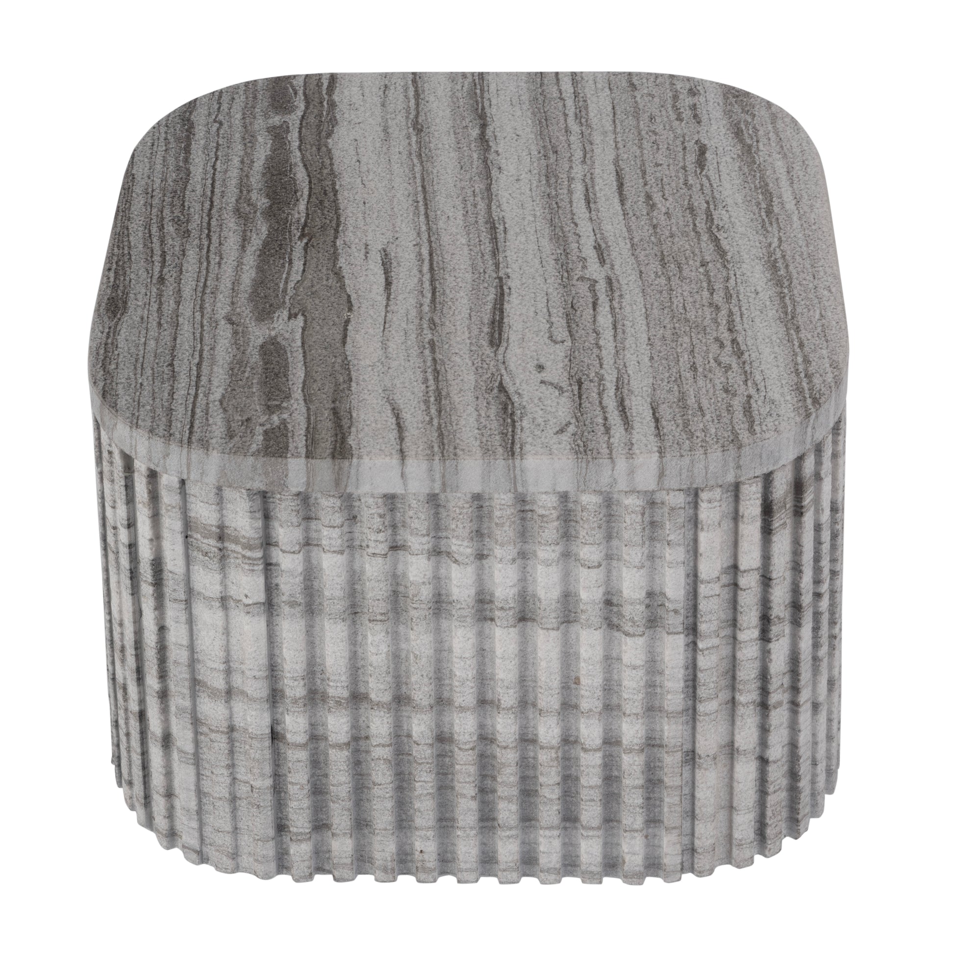 Butler Specialty Company Sylvester 16 in. W Square Marble Low Bunching Table, Gray and White