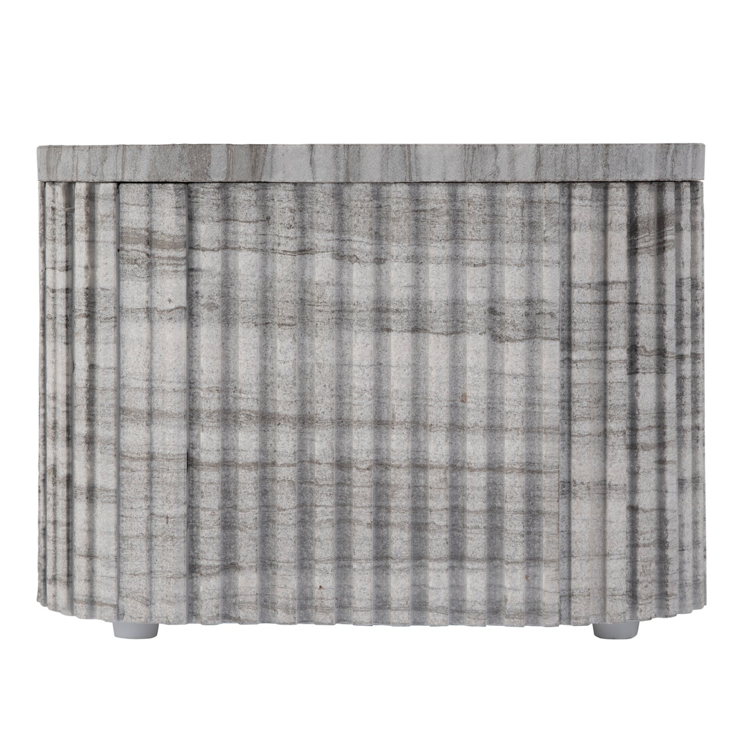 Butler Specialty Company Sylvester 16 in. W Square Marble Low Bunching Table, Gray and White