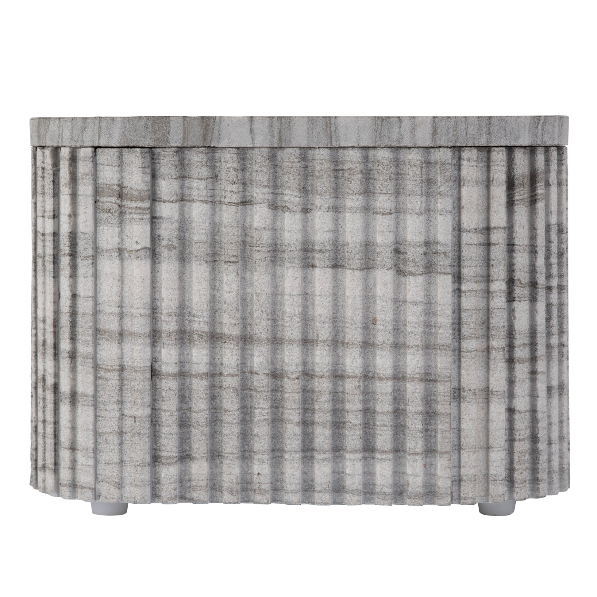 Butler Specialty Company Sylvester 16 in. W Square Marble Low Bunching Table, Gray and White