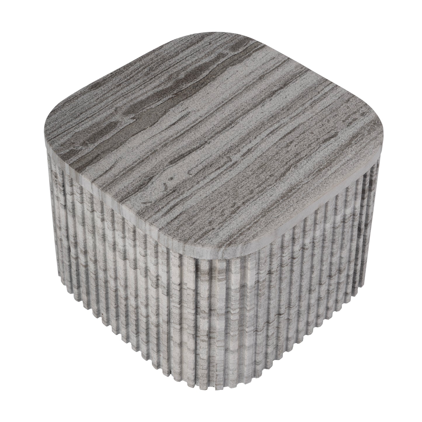 Butler Specialty Company Sylvester 16 in. W Square Marble Low Bunching Table, Gray and White