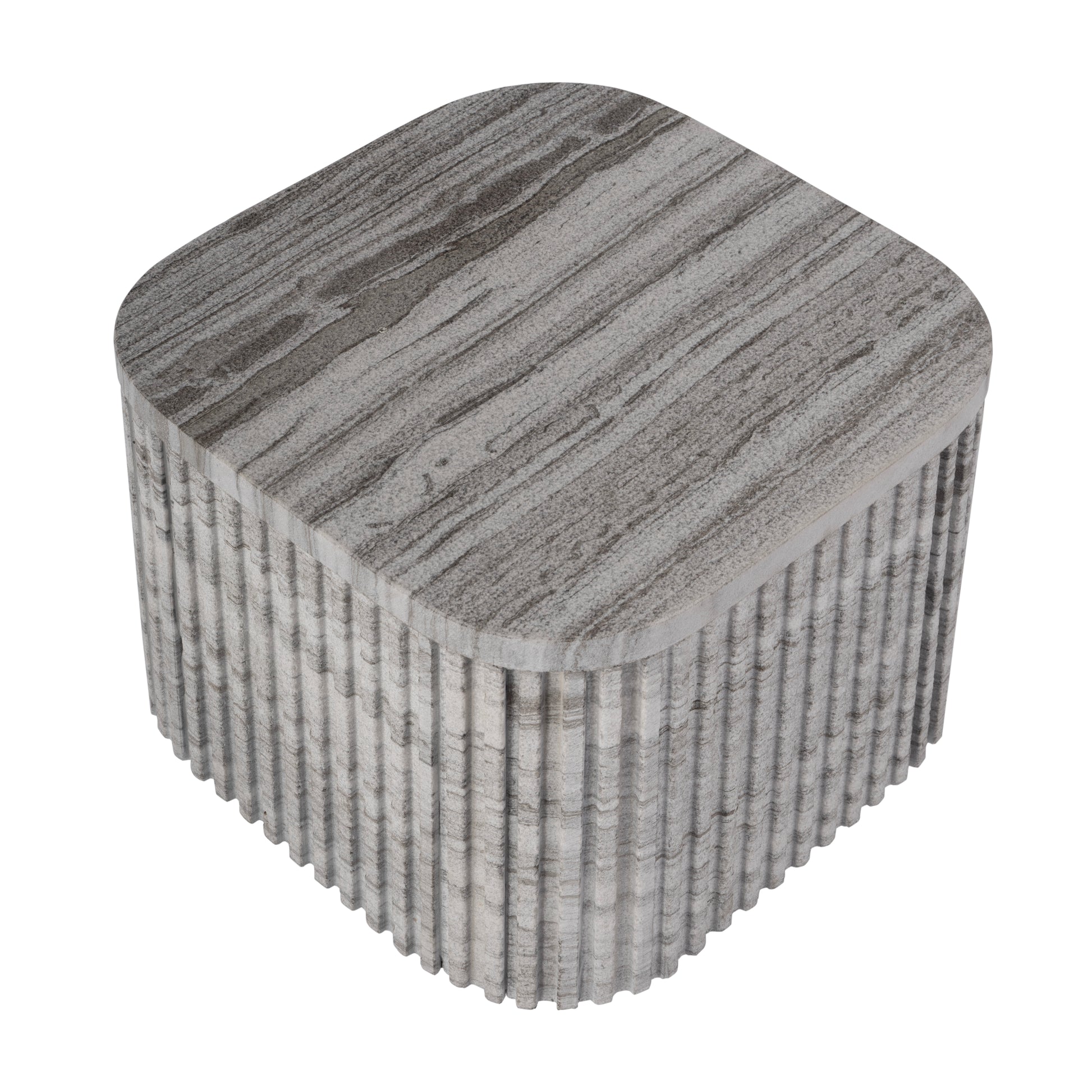 Butler Specialty Company Sylvester 16 in. W Square Marble Low Bunching Table, Gray and White