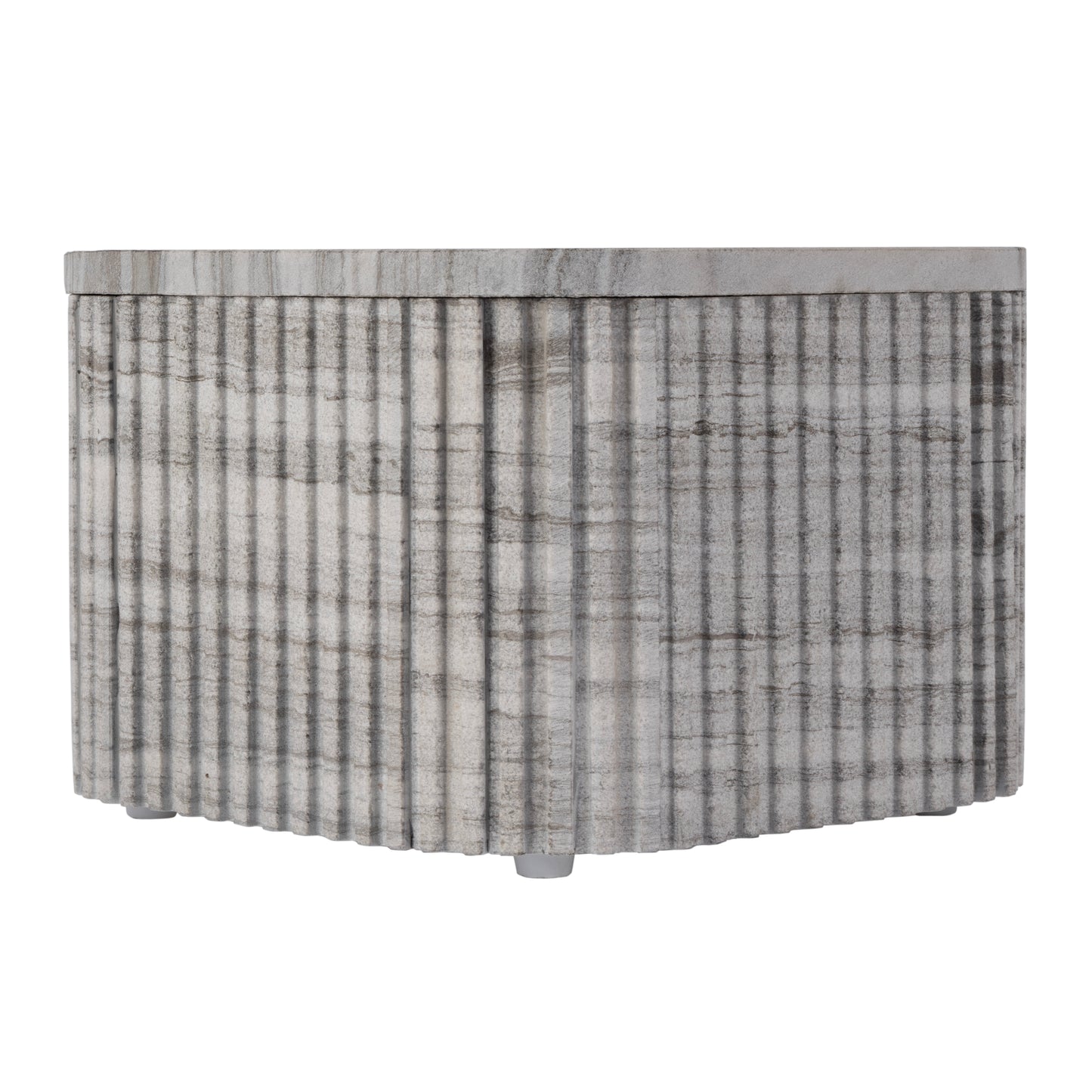 Butler Specialty Company Sylvester 16 in. W Square Marble Low Bunching Table, Gray and White