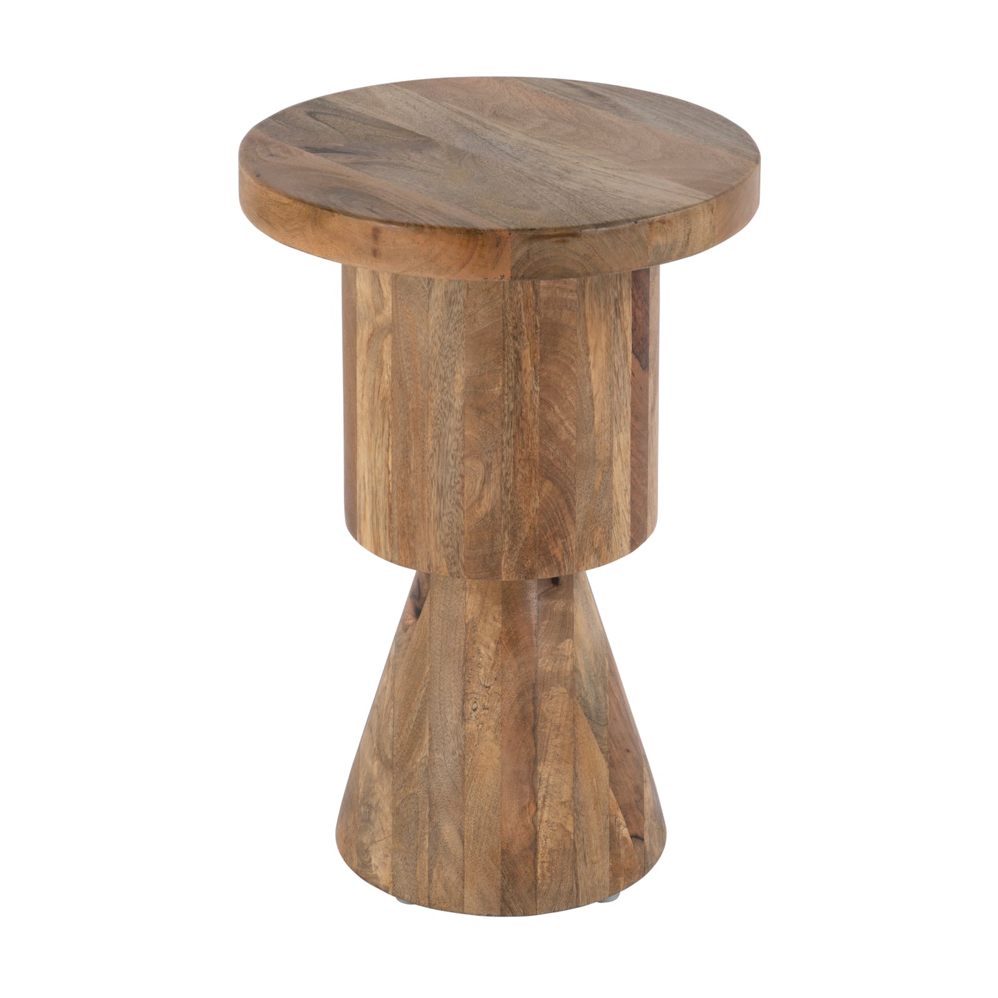 Butler Specialty Company Botswana 15 in. W Round Solid Wood Abstract Pedestal Base Side Table, Brown