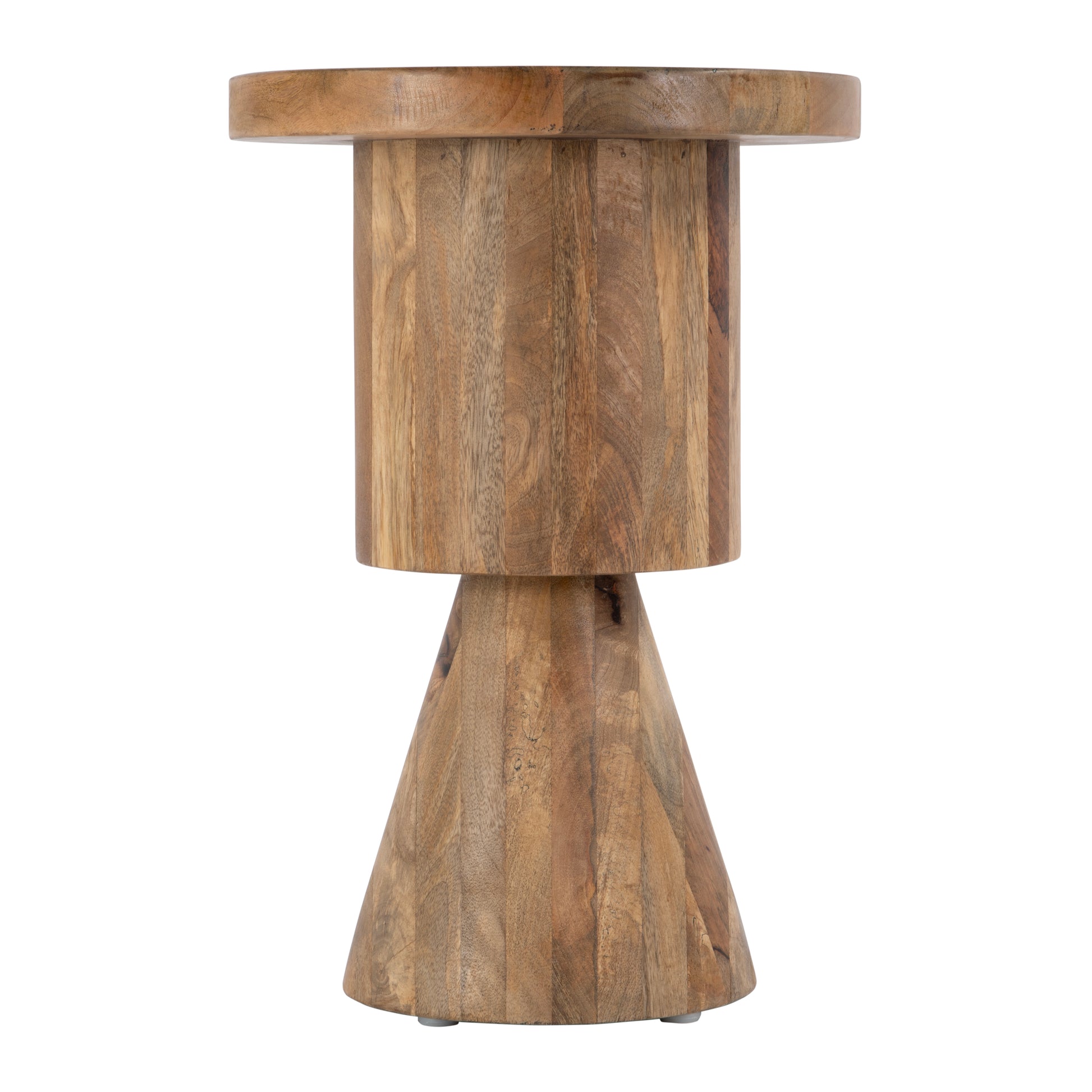 Butler Specialty Company Botswana 15 in. W Round Solid Wood Abstract Pedestal Base Side Table, Brown