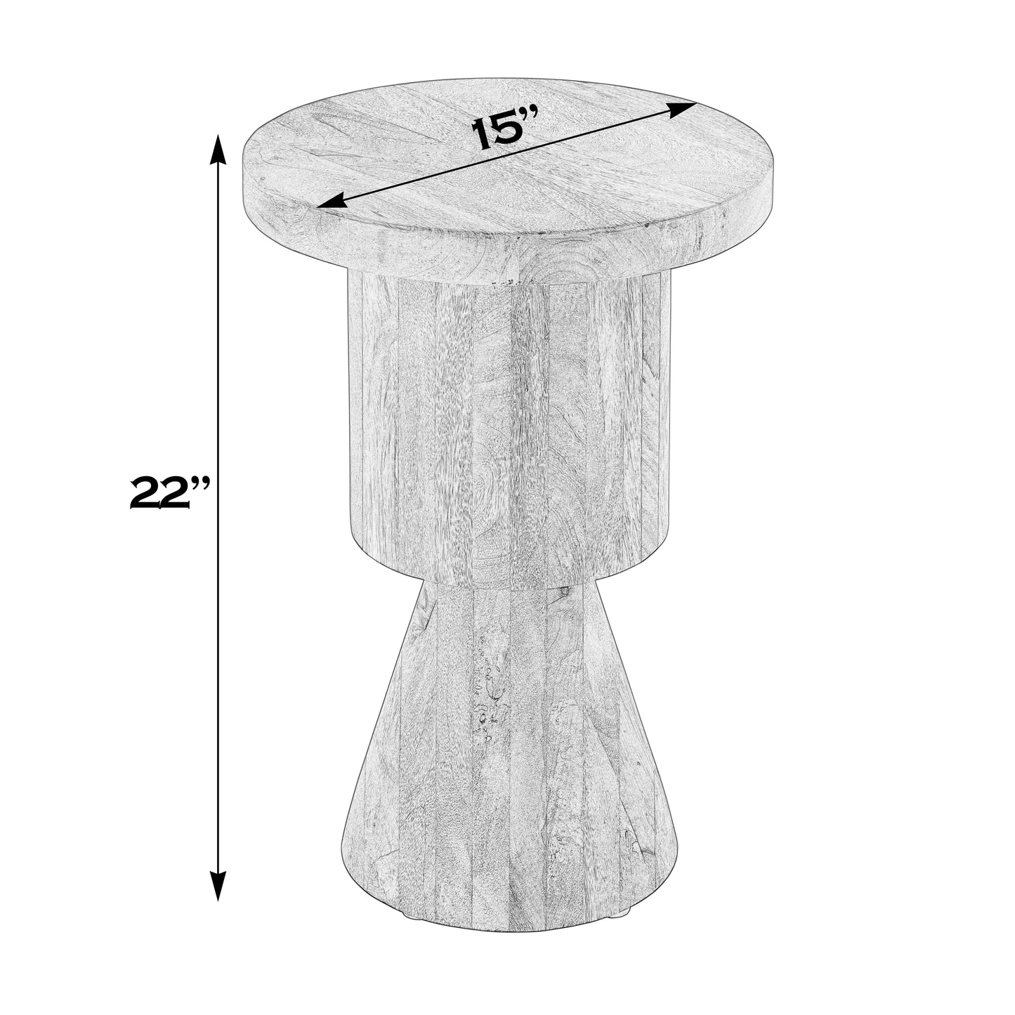 Butler Specialty Company Botswana 15 in. W Round Solid Wood Abstract Pedestal Base Side Table, Brown