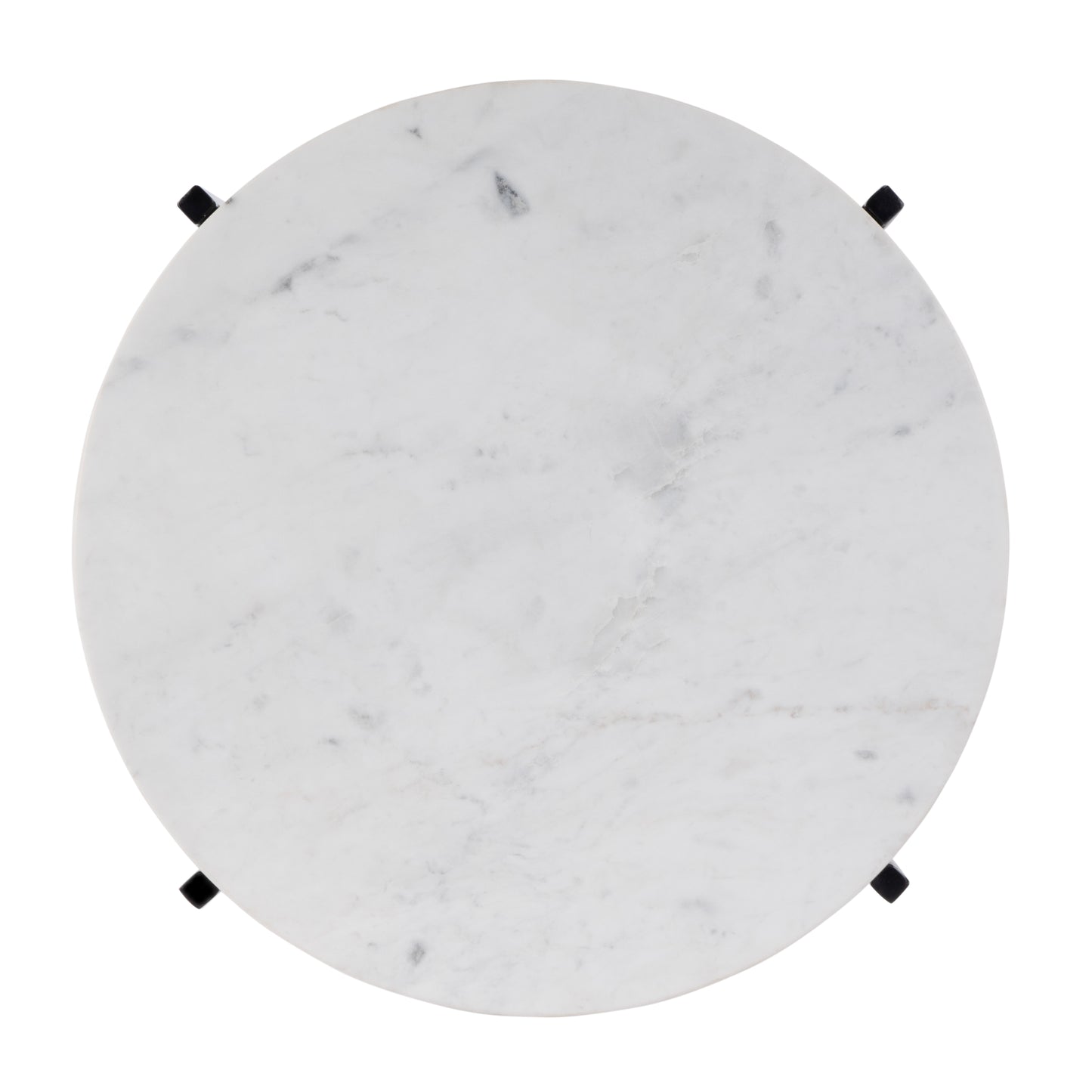 Butler Specialty Company Mirabell 19 in. W Round Marble and Iron Side Table, Black, White