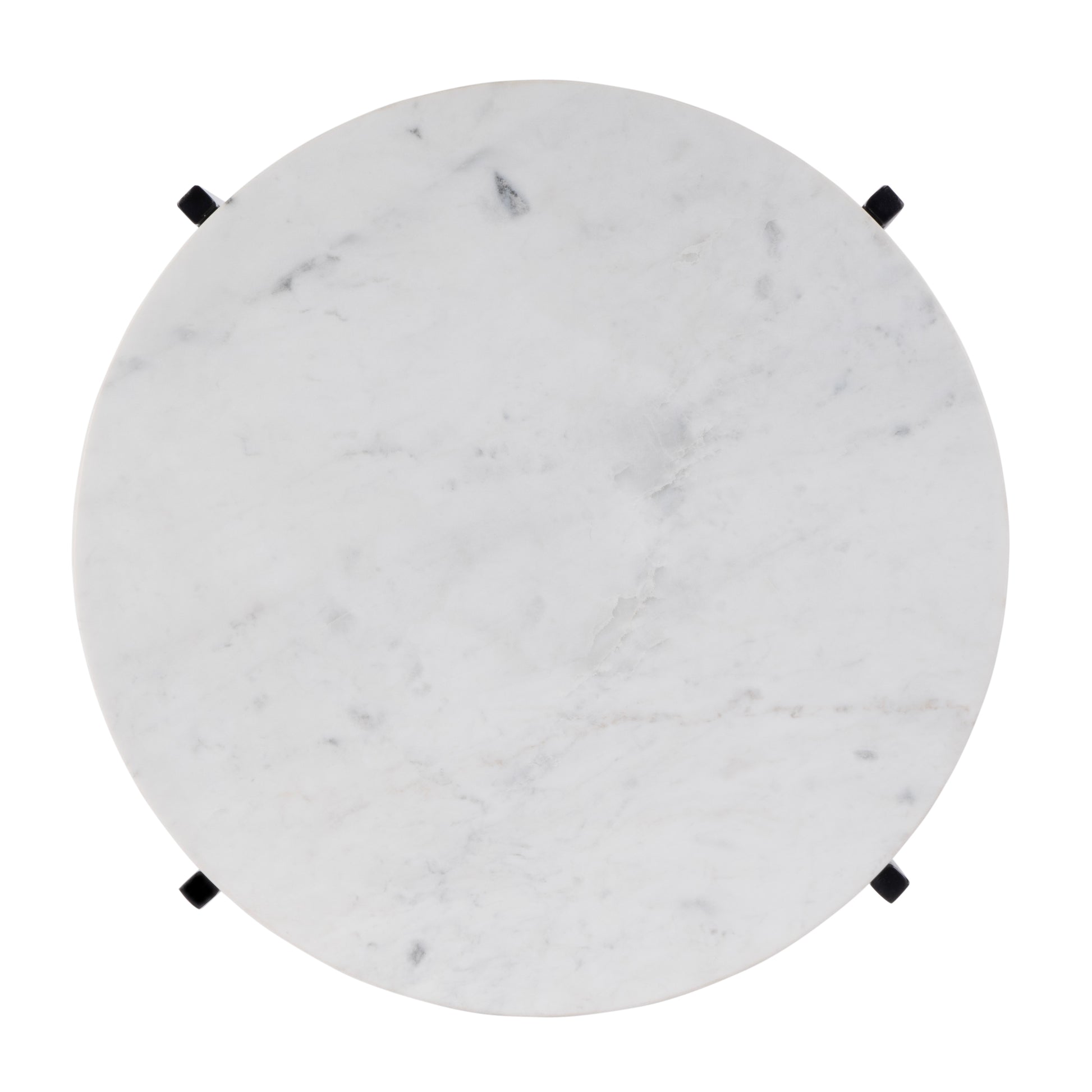 Butler Specialty Company Mirabell 19 in. W Round Marble and Iron Side Table, Black, White