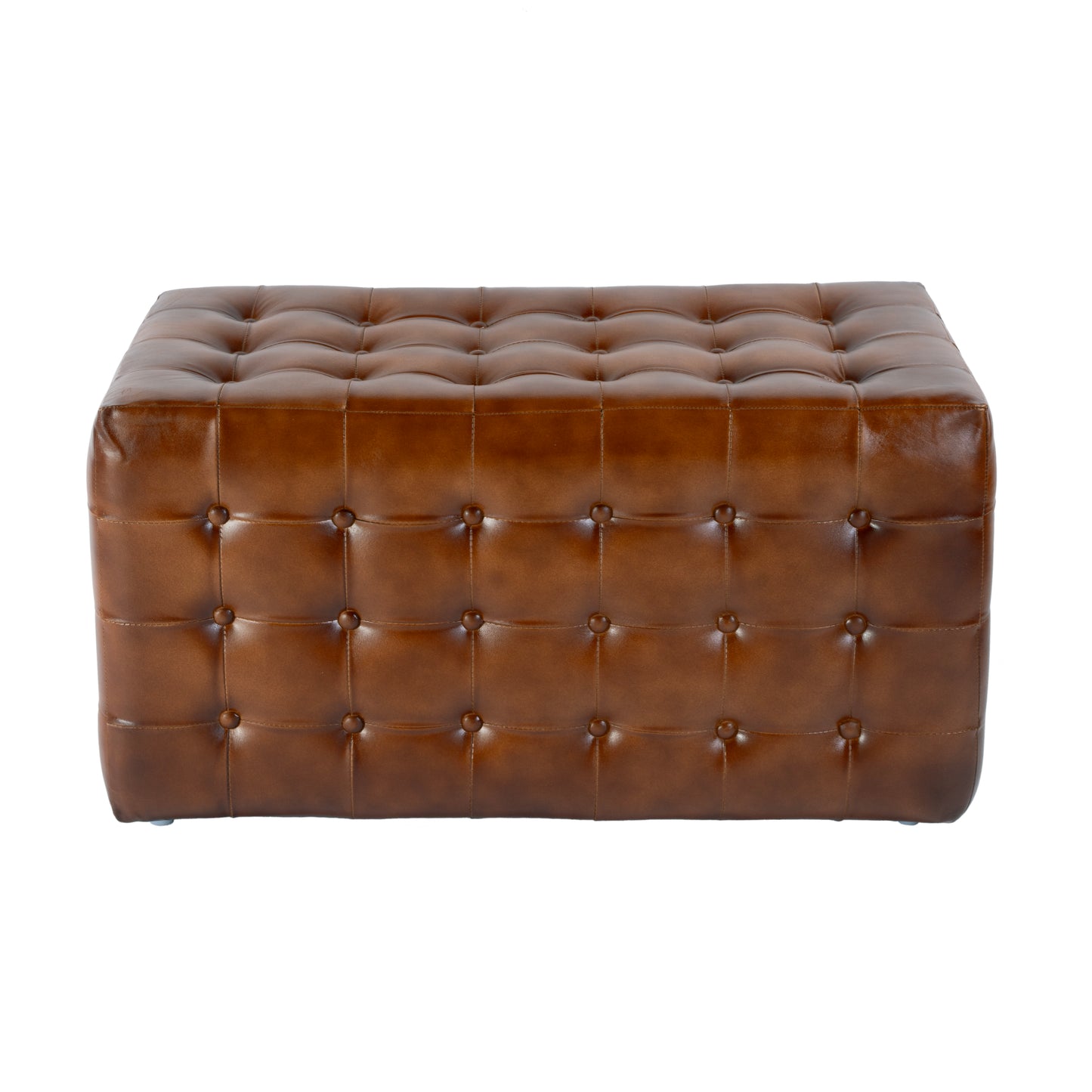 Butler Specialty Company Kingston 36 in. W Leather Upholstered Accent Bench with Tufting, Brown