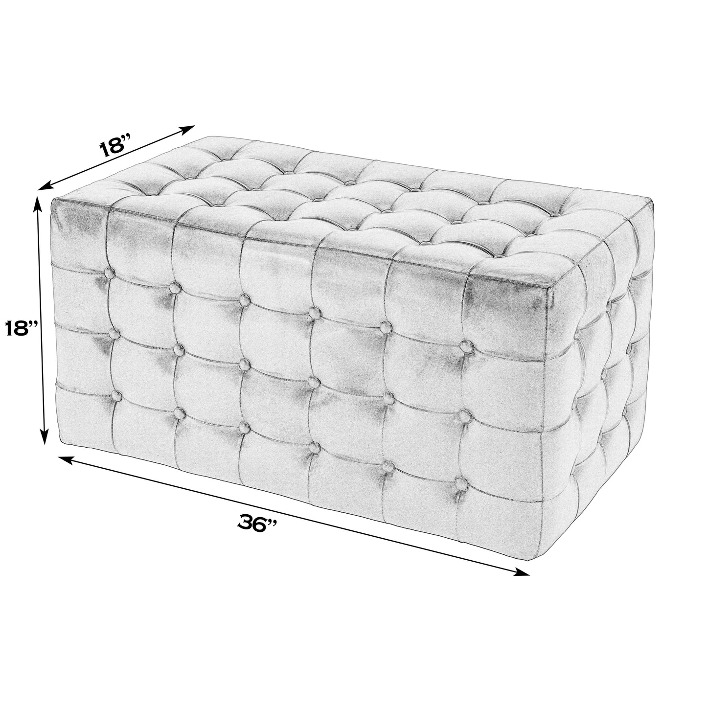 Butler Specialty Company Kingston 36 in. W Leather Upholstered Accent Bench with Tufting, Brown