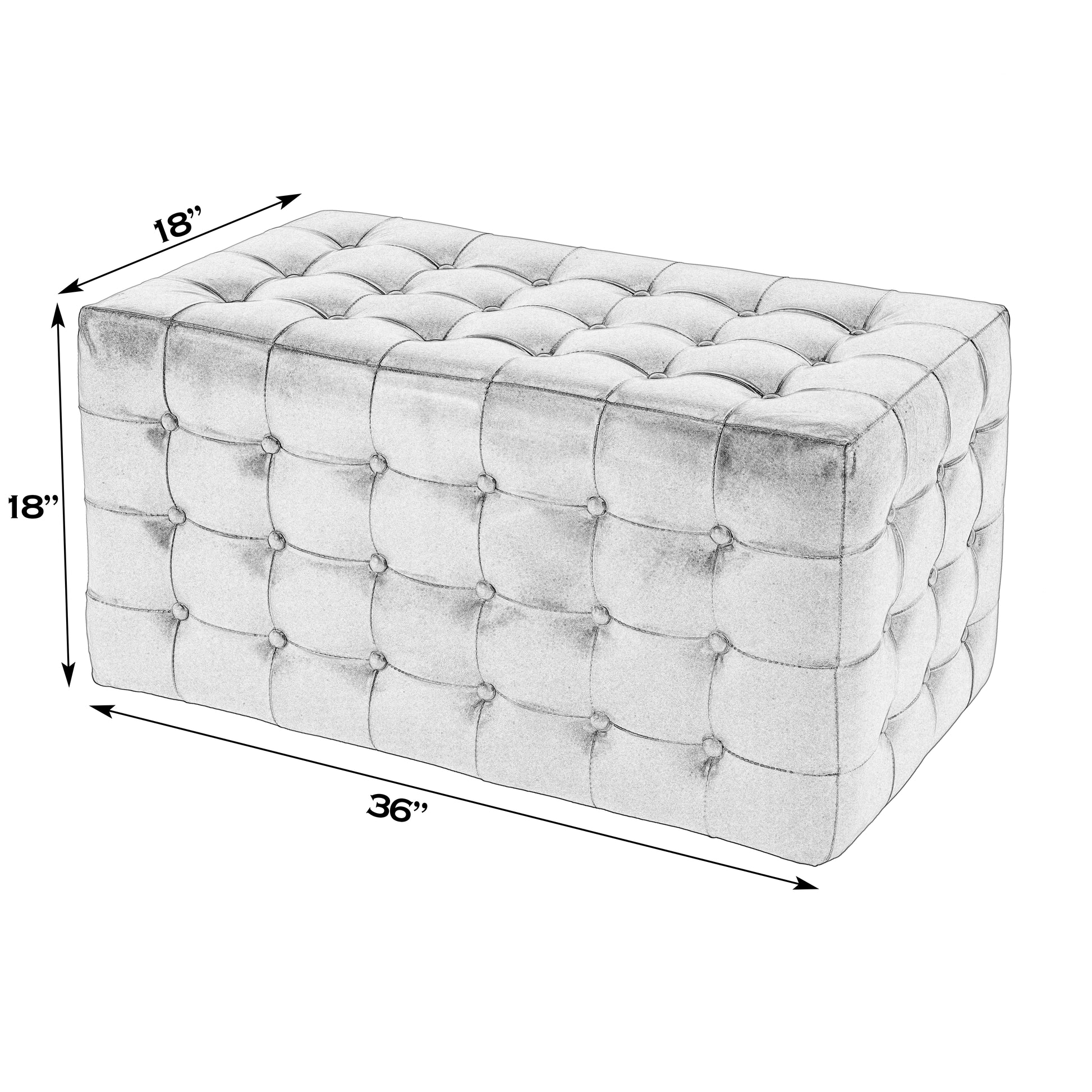 Butler Specialty Company Kingston 36 in. W Leather Upholstered Accent Bench with Tufting, Brown