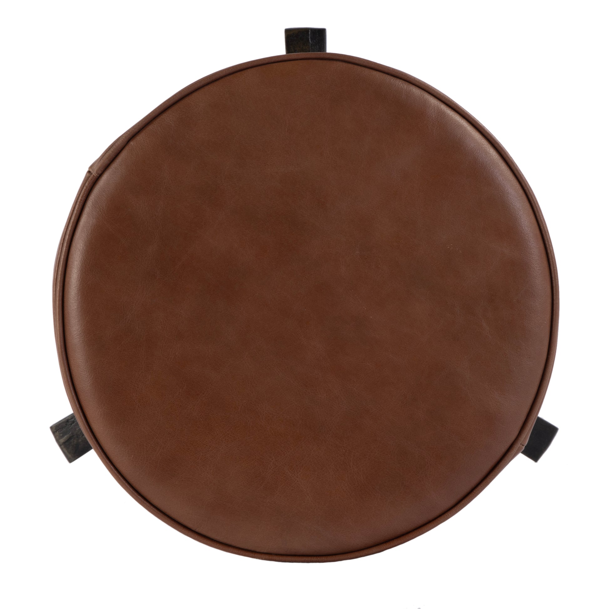 Butler Specialty Company Knight 22 in. - 29 in. Adjustable Height Leather and Iron Bar Stool, Brown