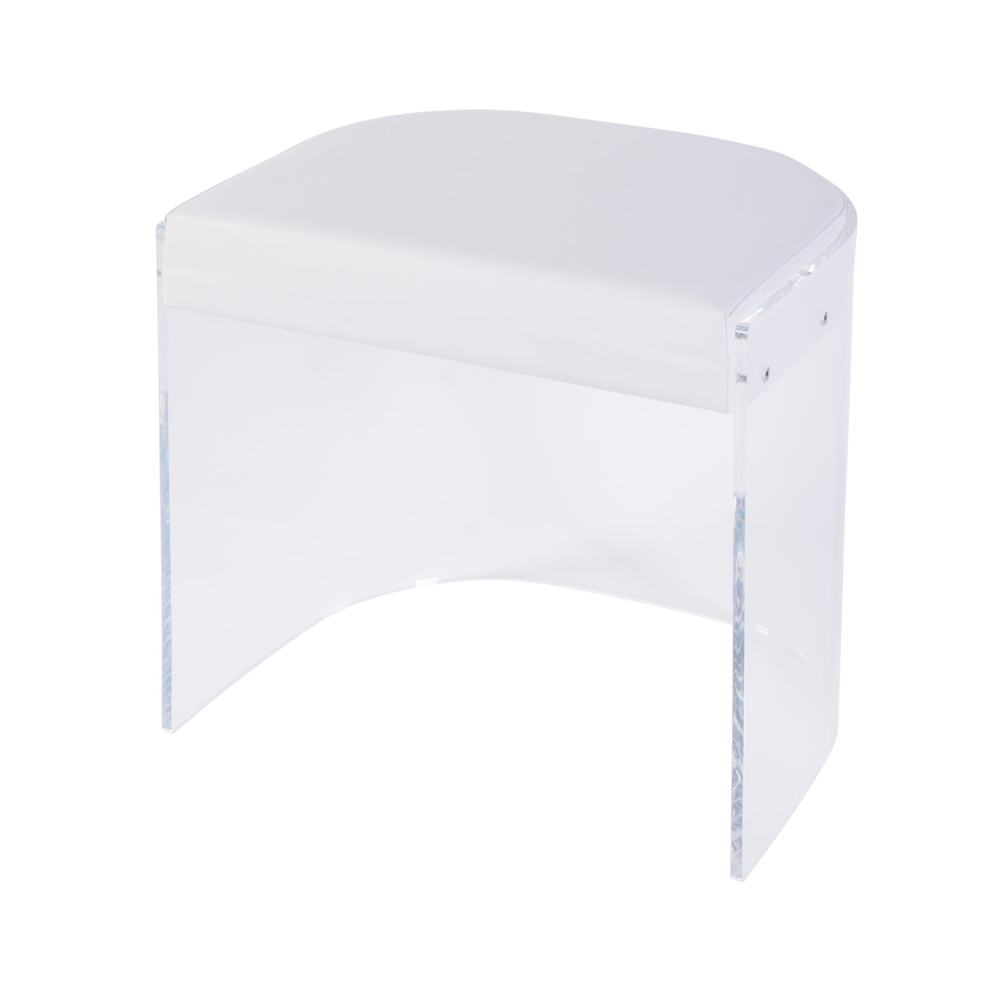 Butler Specialty Company Solara 20 in. Seat Height Acrylic and Upholstered Accent Stool, Clear