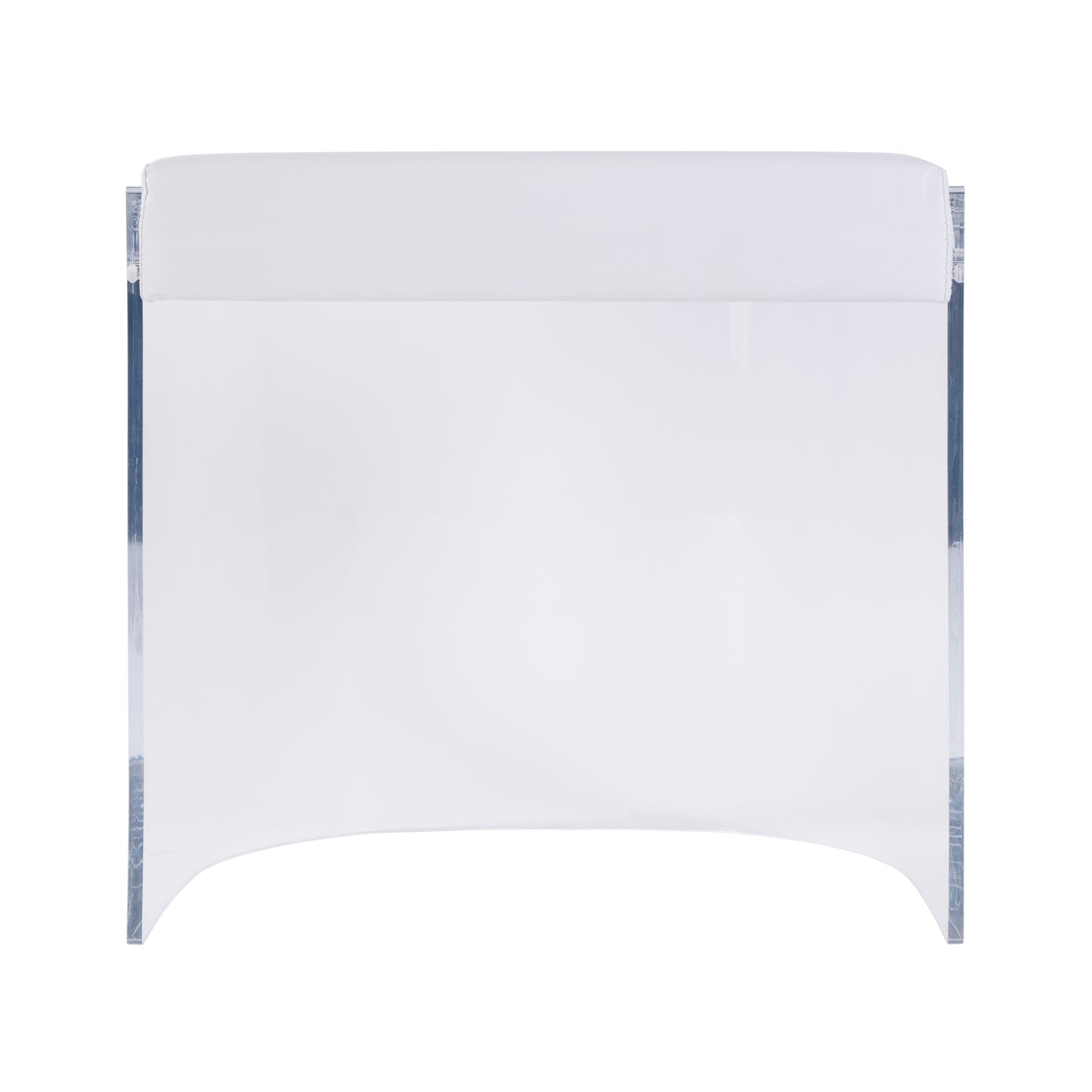 Butler Specialty Company Solara 20 in. Seat Height Acrylic and Upholstered Accent Stool, Clear