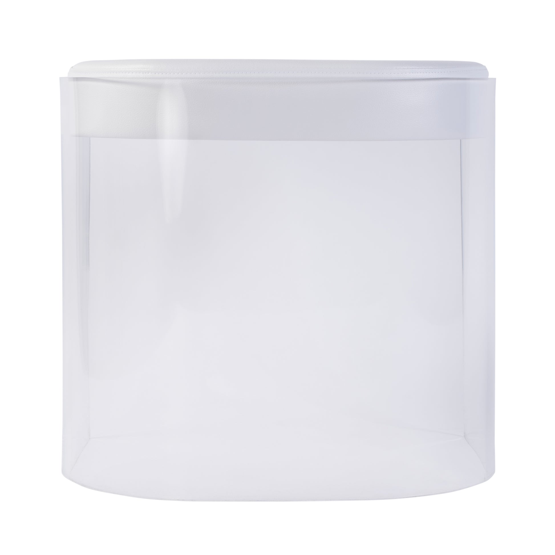 Butler Specialty Company Solara 20 in. Seat Height Acrylic and Upholstered Accent Stool, Clear
