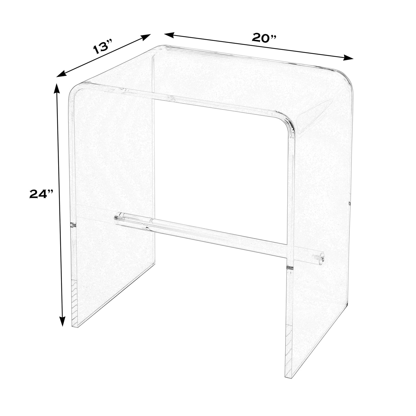 Butler Specialty Company Corsica 20 in. W Rectangular Acrylic Side Table, Clear