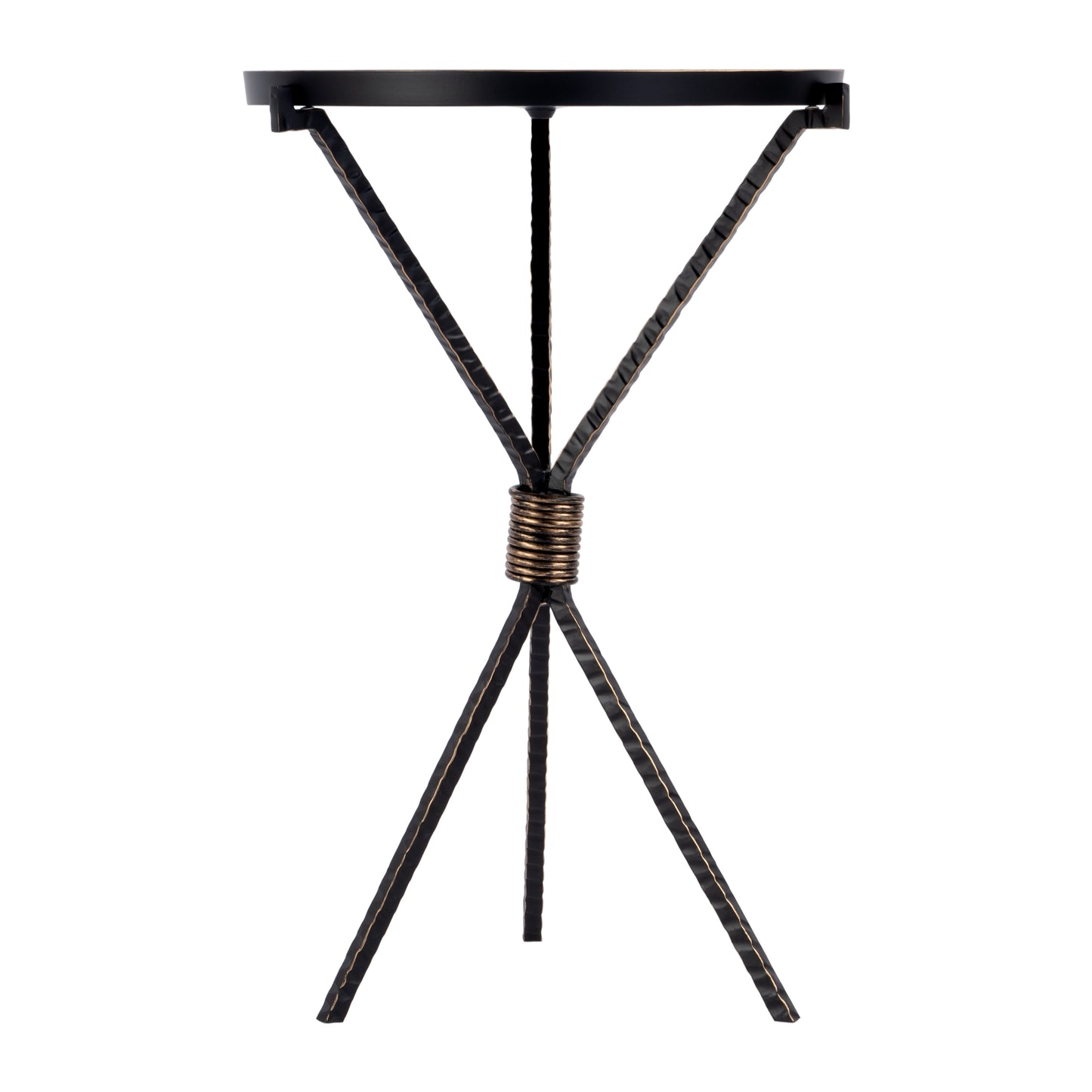 Butler Specialty Company Lucca 14 in. W Round Aluminum and Iron Side Table with Tripod Shaped Base, Black
