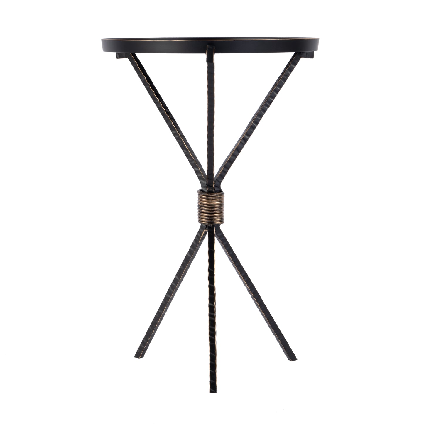 Butler Specialty Company Lucca 14 in. W Round Aluminum and Iron Side Table with Tripod Shaped Base, Black