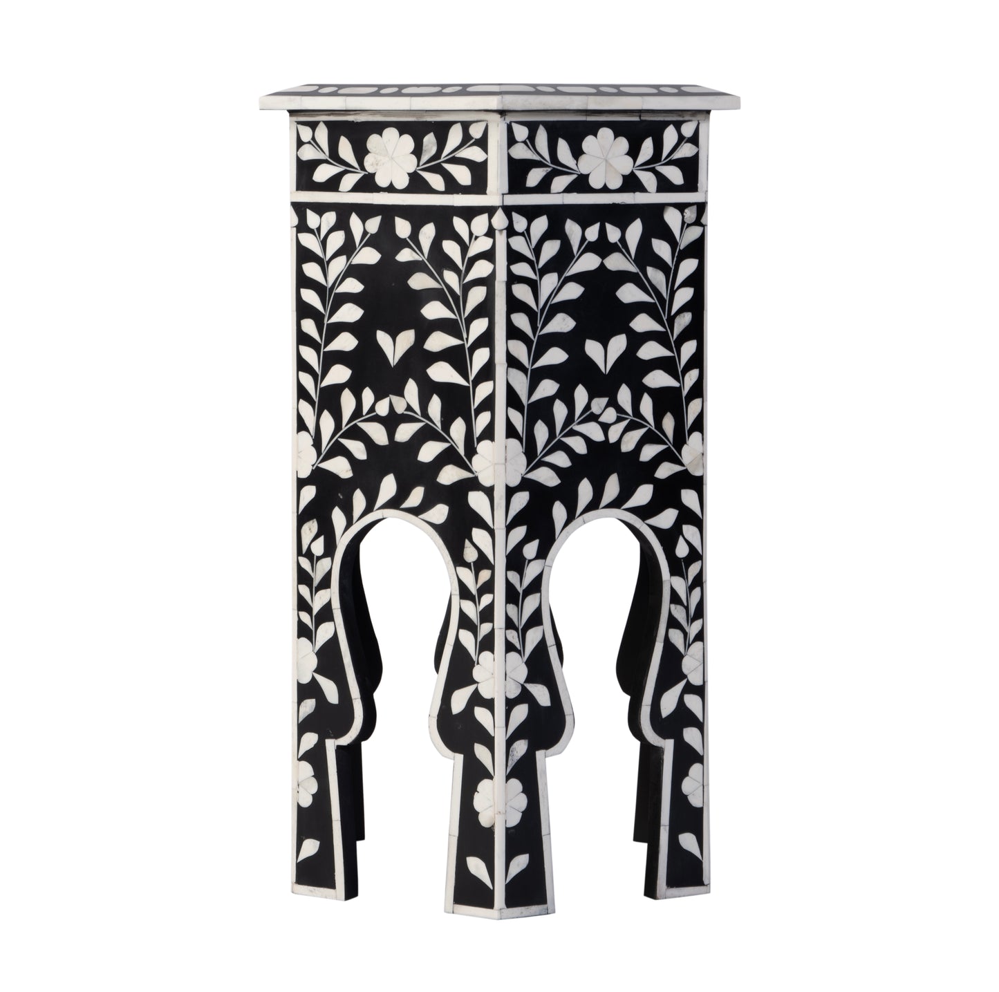 Butler Specialty Company Amaya 16 in. W Hexagon Bone Inlay Side Table, Black, White