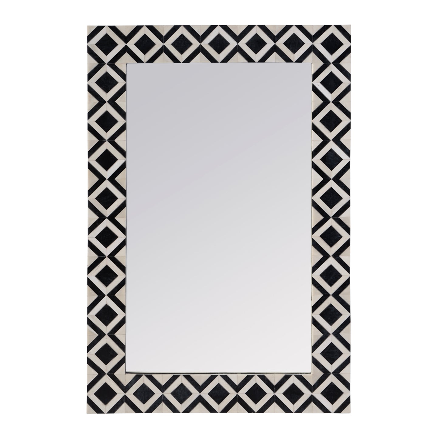 Butler Specialty Company Verona 24 in. W x 36" H Rectangular Bone-Inlay Wall Mirror, Black, White