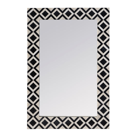 Butler Specialty Company Verona 24 in. W x 36" H Rectangular Bone-Inlay Wall Mirror, Black, White