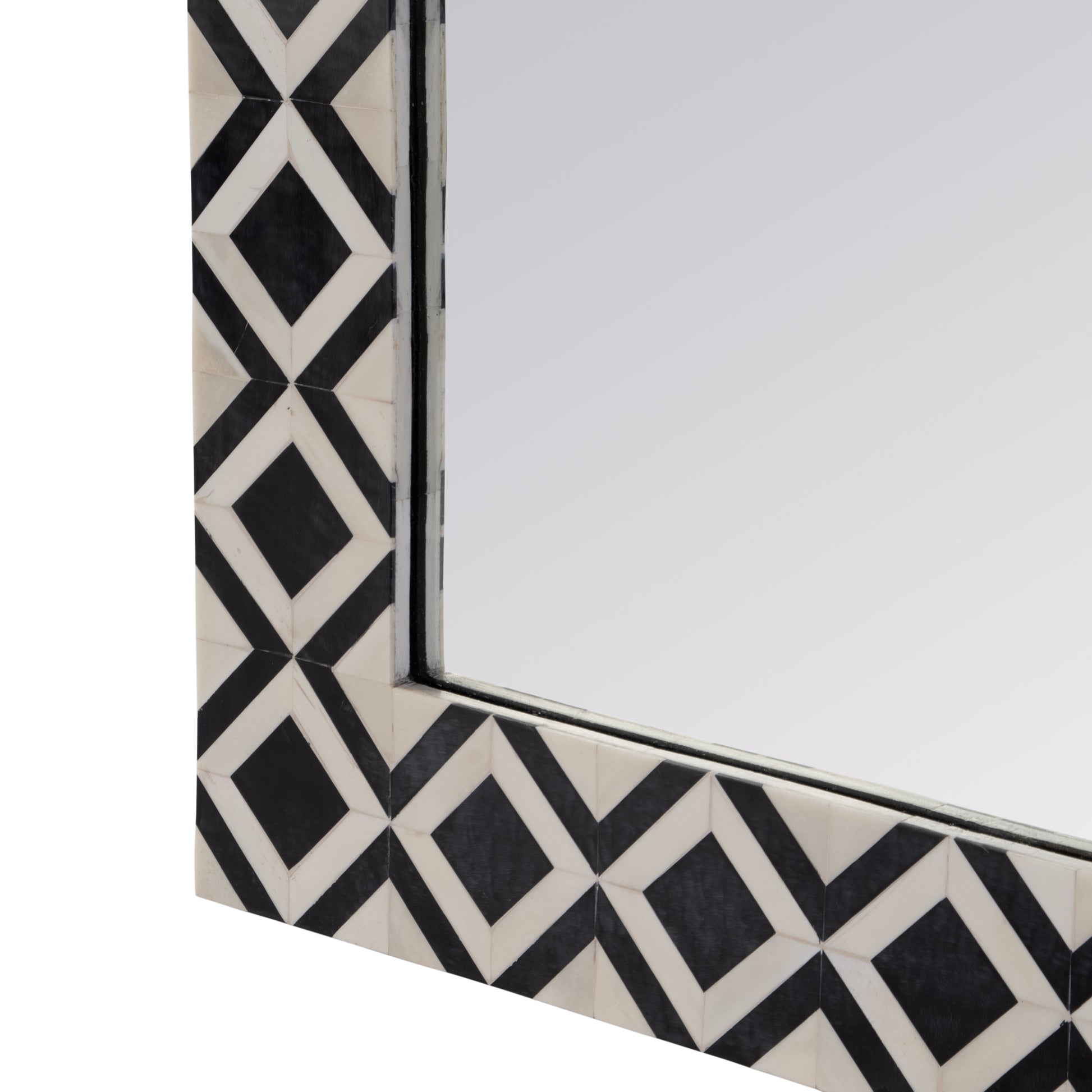 Butler Specialty Company Verona 24 in. W x 36" H Rectangular Bone-Inlay Wall Mirror, Black, White