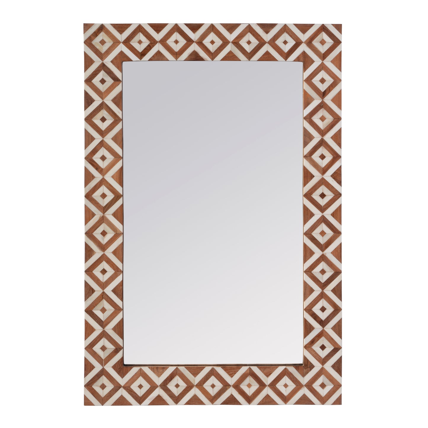 Butler Specialty Company Verona 24 in. W x 36" H Rectangular Bone-Inlay Wall Mirror, Brown, Tan