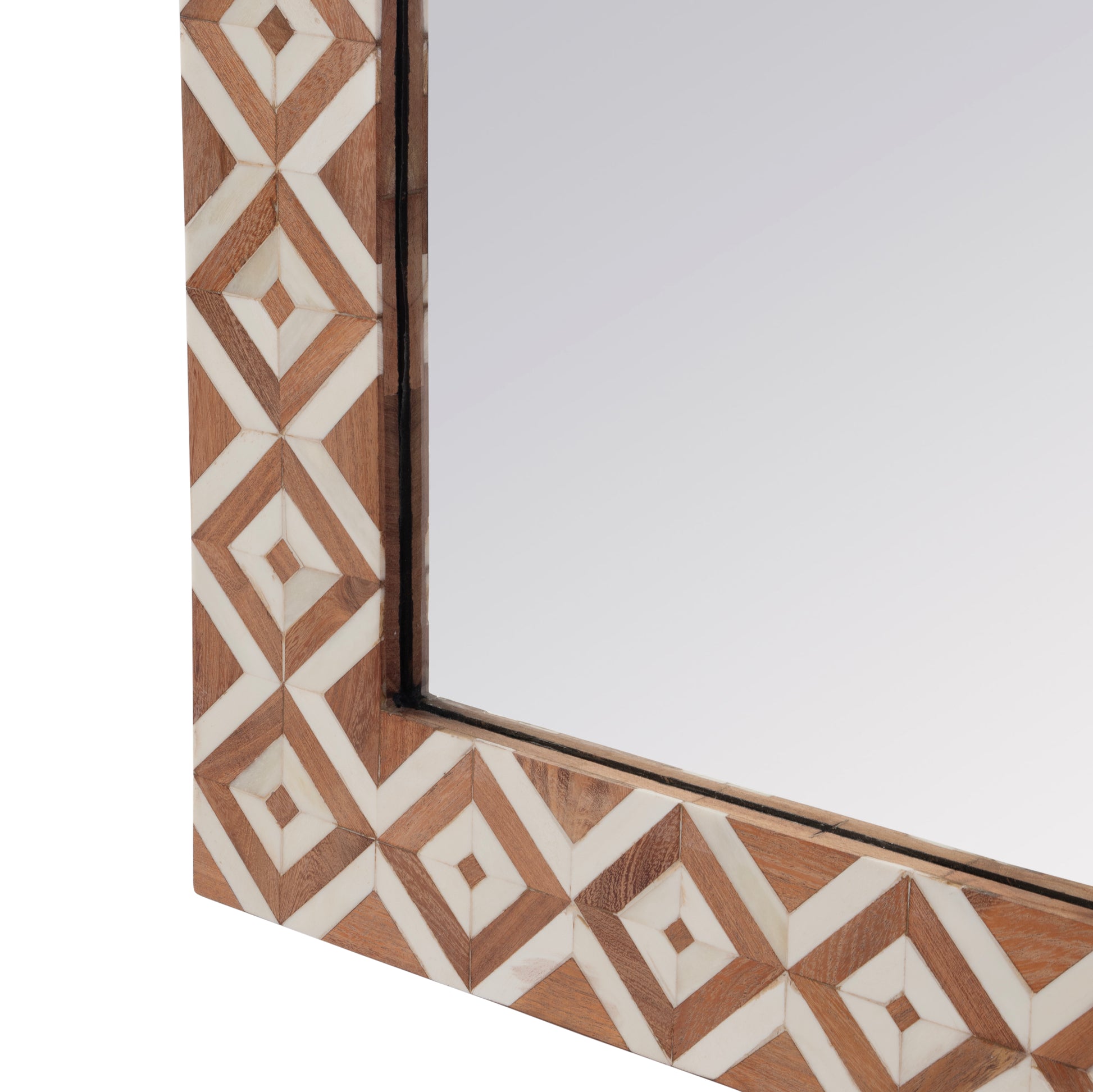 Butler Specialty Company Verona 24 in. W x 36" H Rectangular Bone-Inlay Wall Mirror, Brown, Tan
