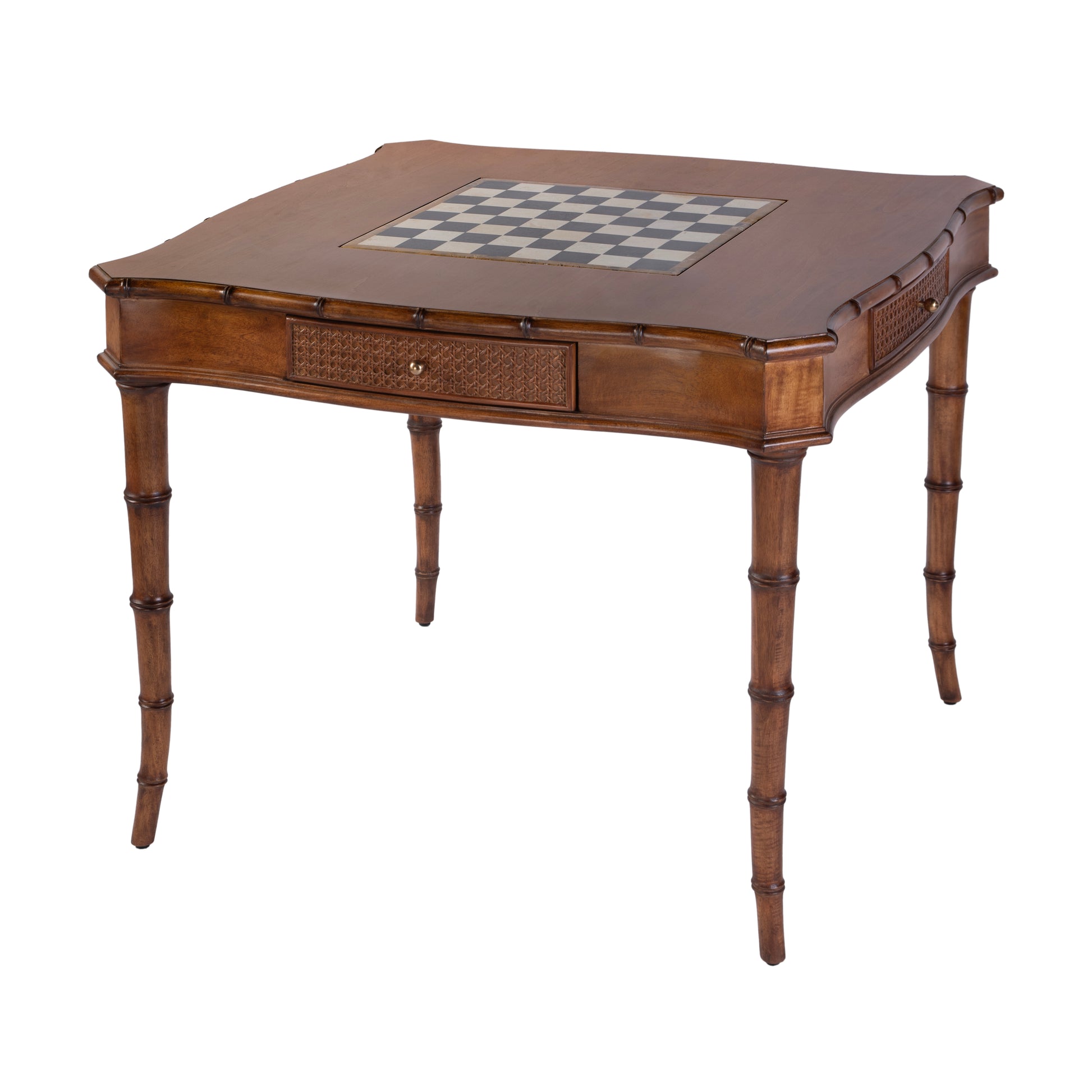 Butler Specialty Company Osman 36 in. W Square Wood Chess-Checker Board Game Table with Storage Drawers, Light Brown