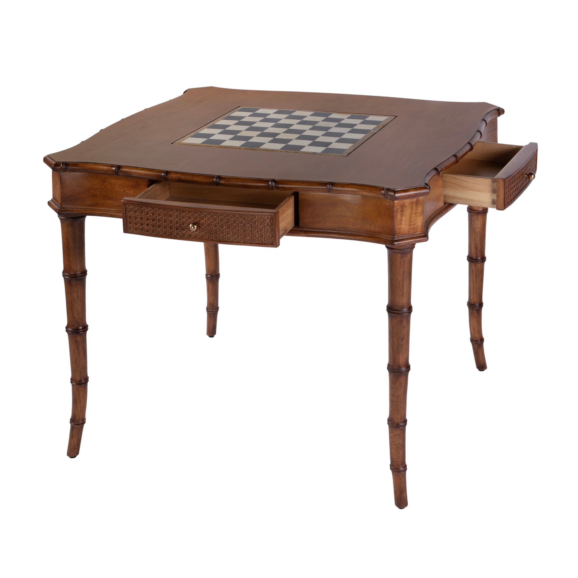 Butler Specialty Company Osman 36 in. W Square Wood Chess-Checker Board Game Table with Storage Drawers, Light Brown