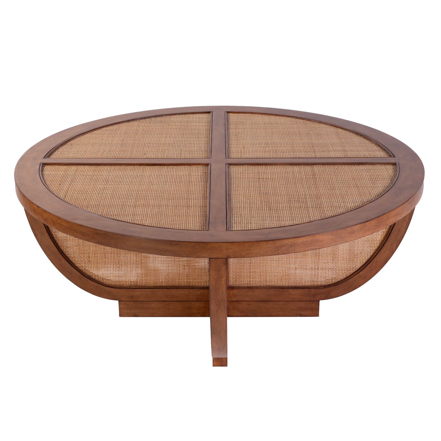 Butler Specialty Company Bali Breeze 42 in. Round Wood and Mesh Woven Coffee Table, Brown