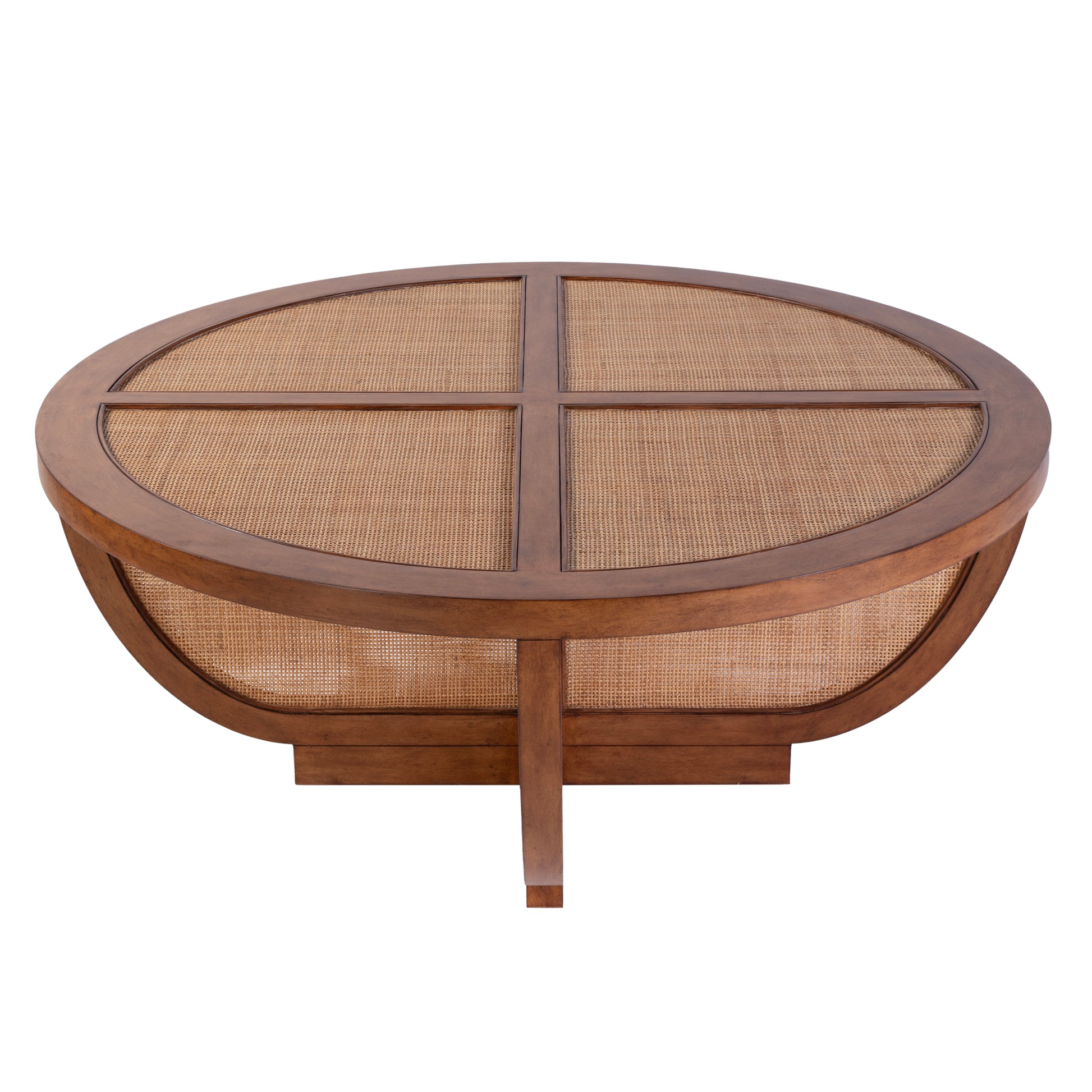 Butler Specialty Company Bali Breeze 42 in. Round Wood and Mesh Woven Coffee Table, Brown