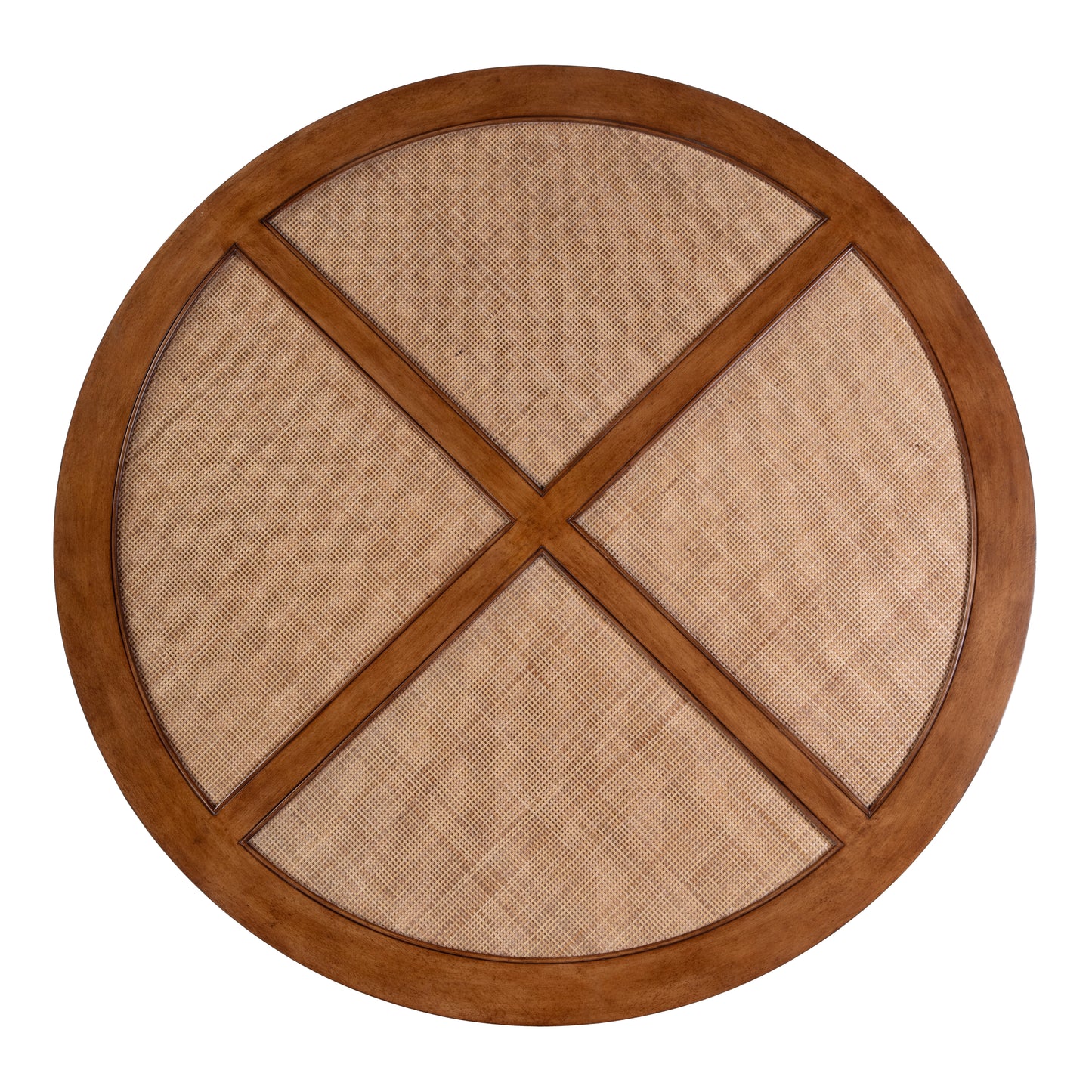 Butler Specialty Company Bali Breeze 42 in. Round Wood and Mesh Woven Coffee Table, Brown