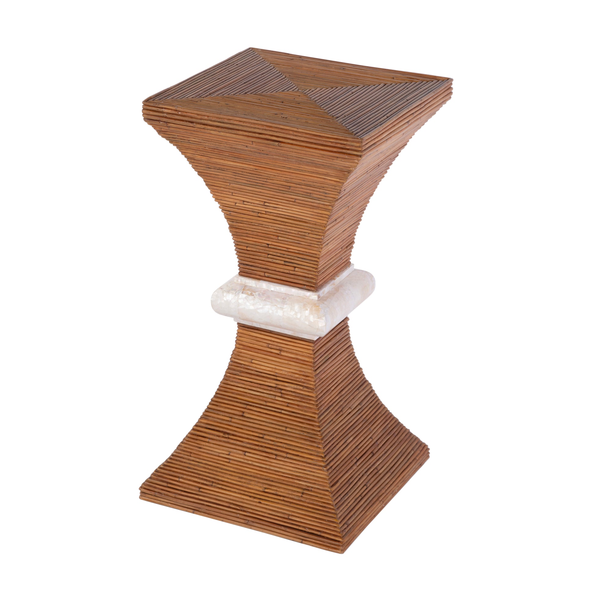 Butler Specialty Company Marikit 13 in. W Square Wood and Arorog Inlay Side Table, Brown