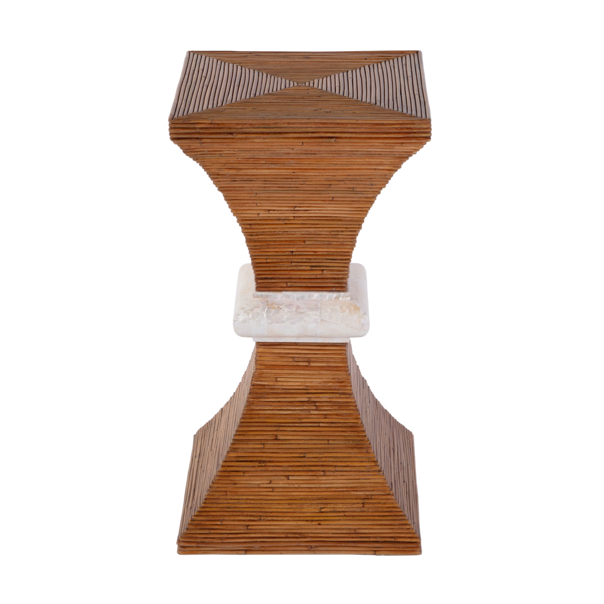 Butler Specialty Company Marikit 13 in. W Square Wood and Arorog Inlay Side Table, Brown
