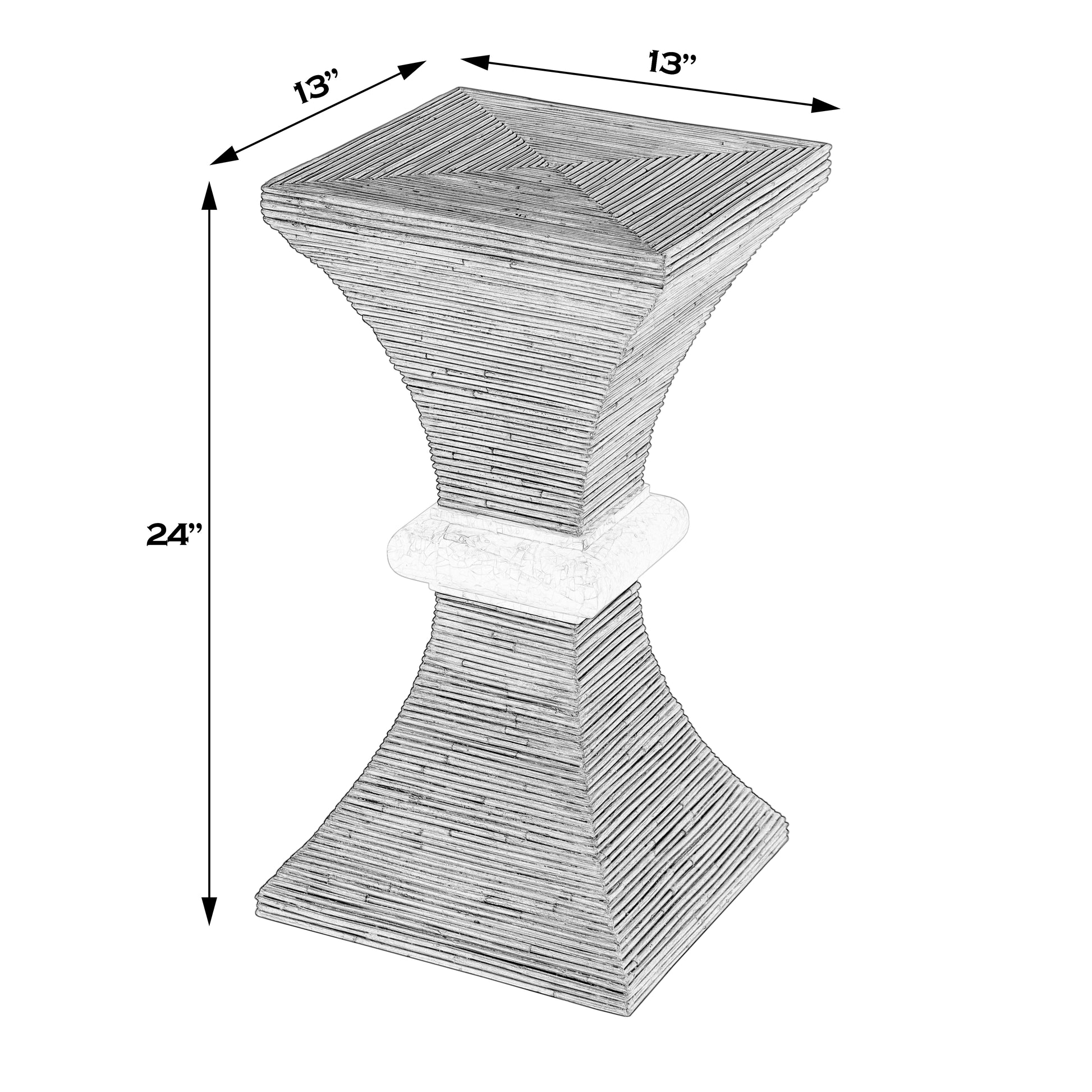 Butler Specialty Company Marikit 13 in. W Square Wood and Arorog Inlay Side Table, Brown