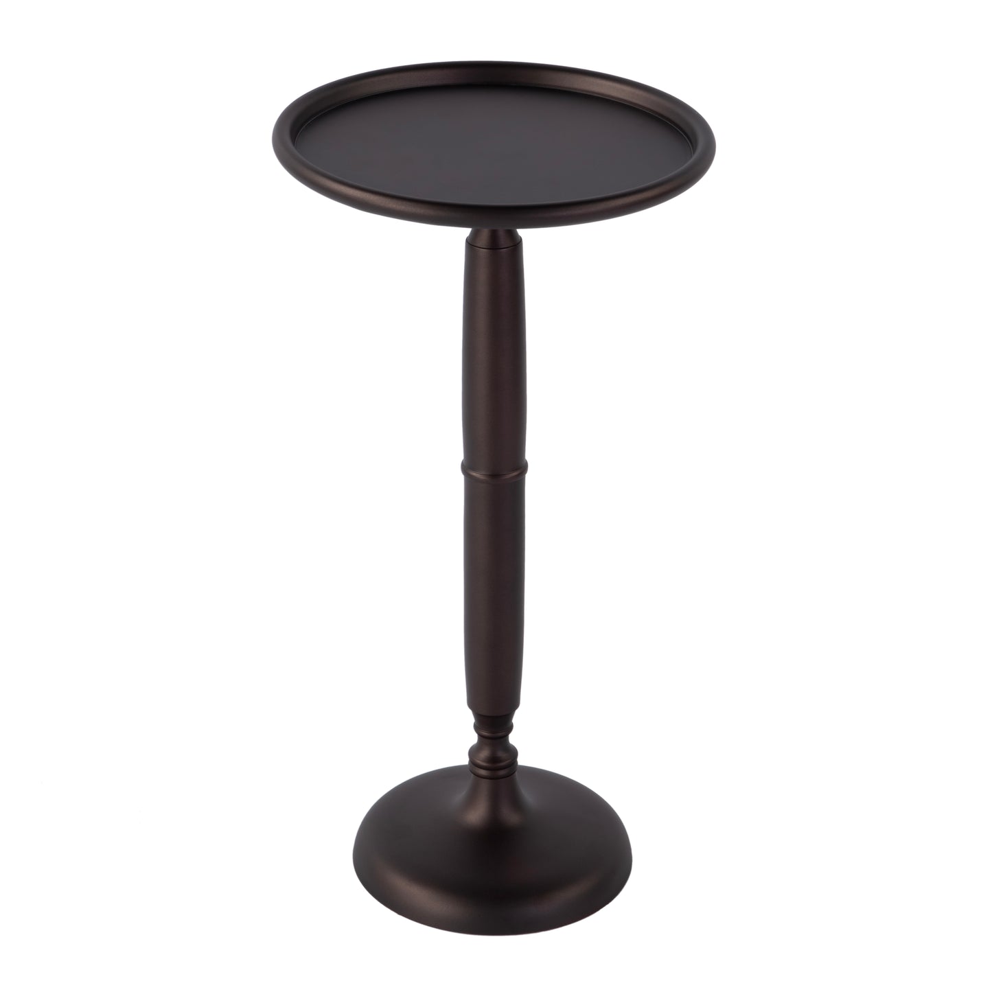 Butler Specialty Company Alexi 12 in. W Round All Metal Pedestal Base End Table, Bronze