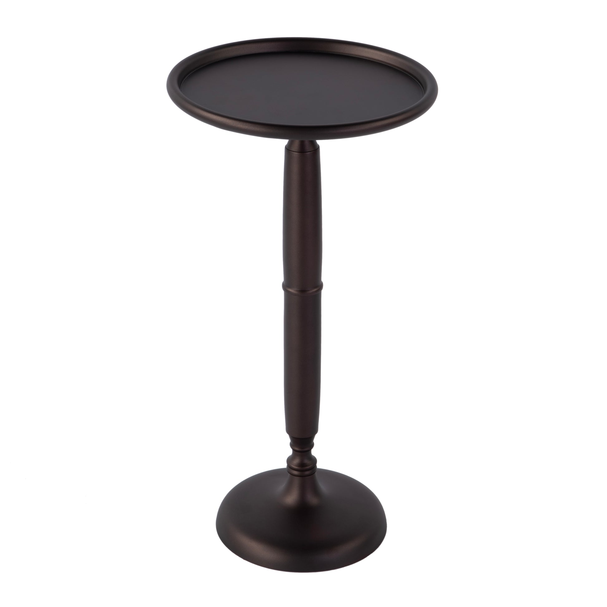 Butler Specialty Company Alexi 12 in. W Round All Metal Pedestal Base End Table, Bronze