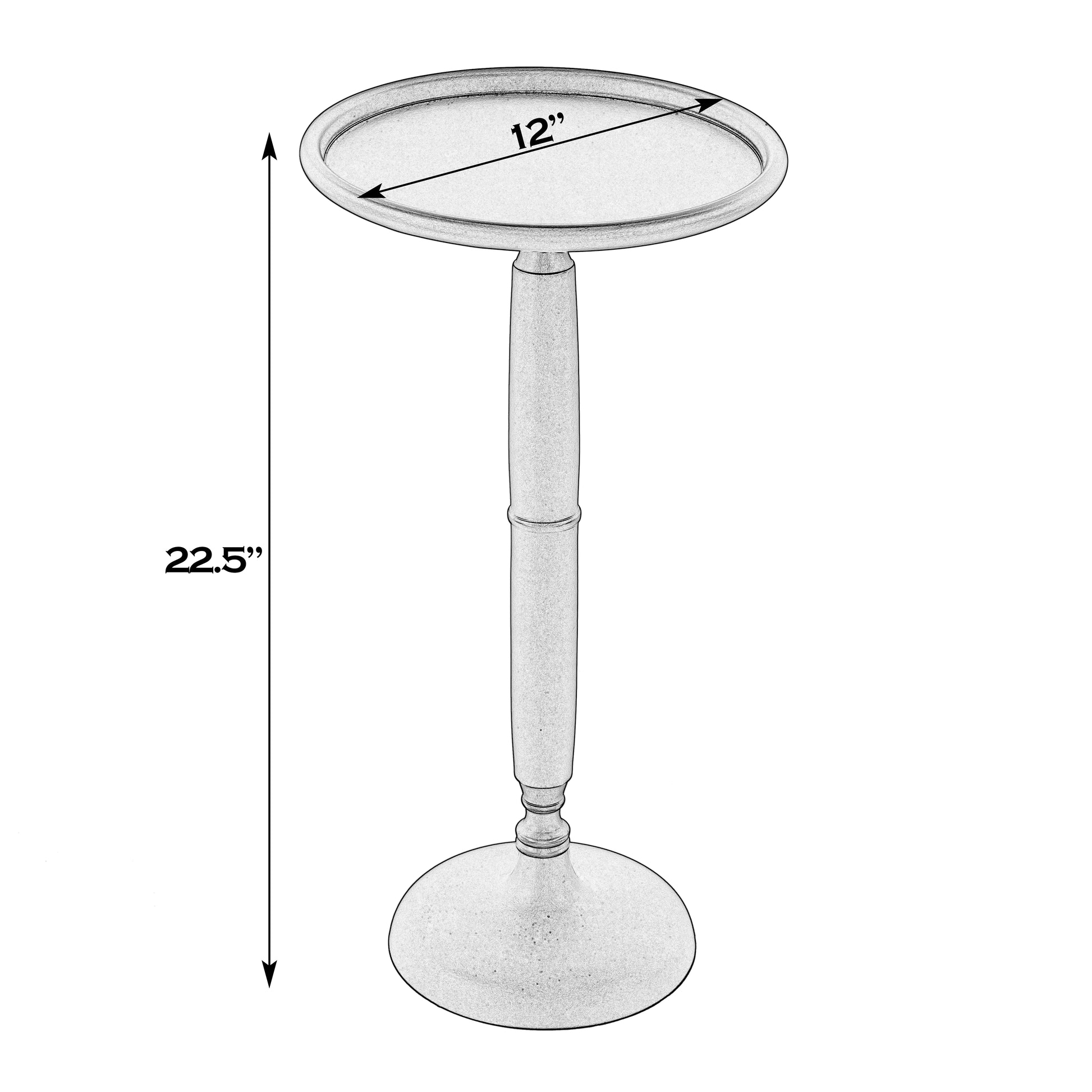 Butler Specialty Company Alexi 12 in. W Round All Metal Pedestal Base End Table, Bronze