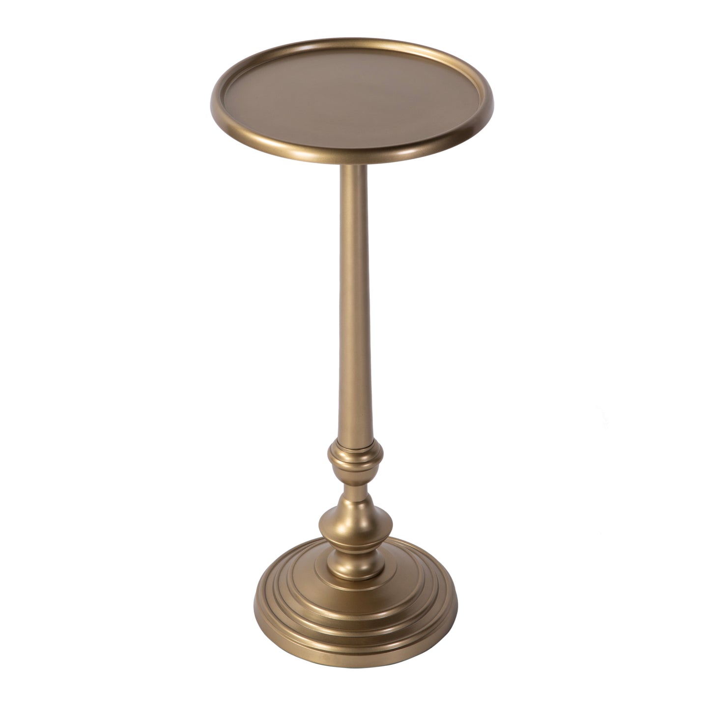 Butler Specialty Company Astoria 10 in. W Round Metal Pedestal Base End Table, Antique Gold