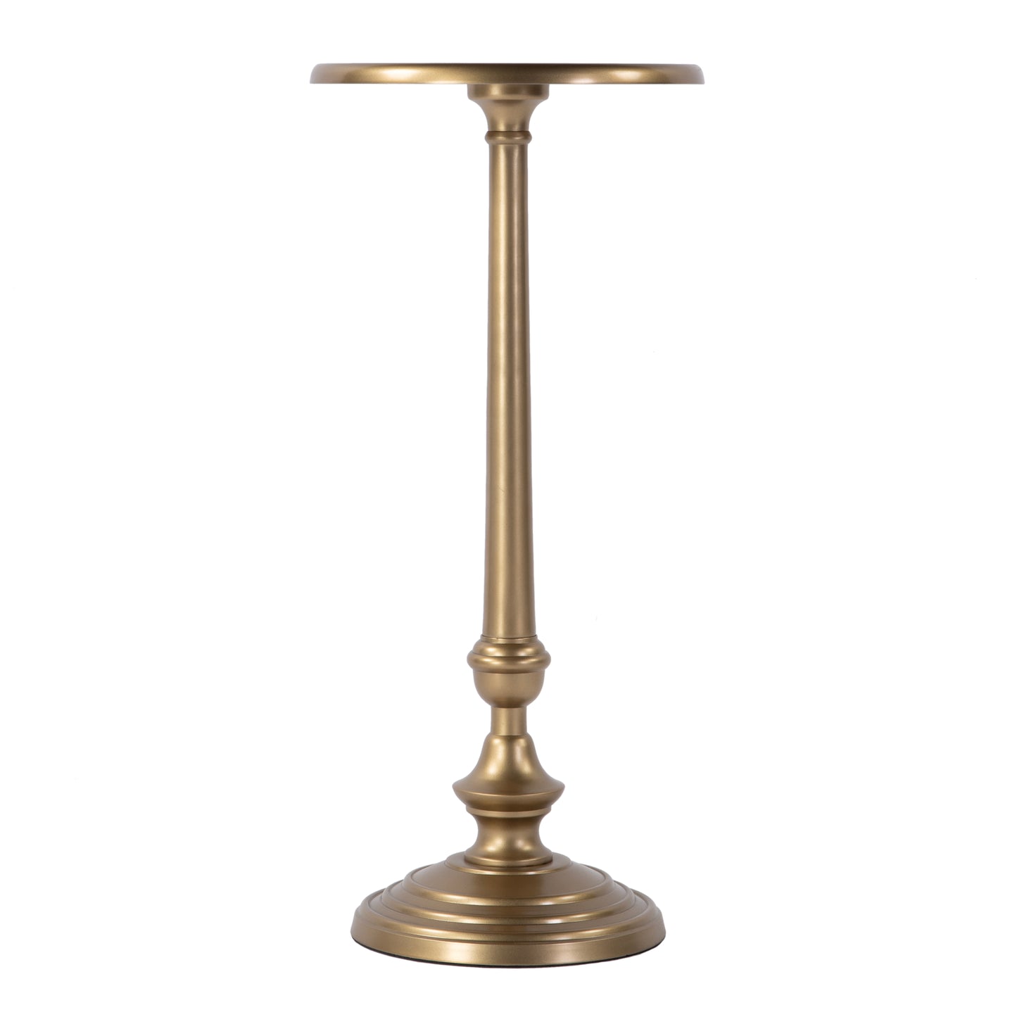 Butler Specialty Company Astoria 10 in. W Round Metal Pedestal Base End Table, Antique Gold