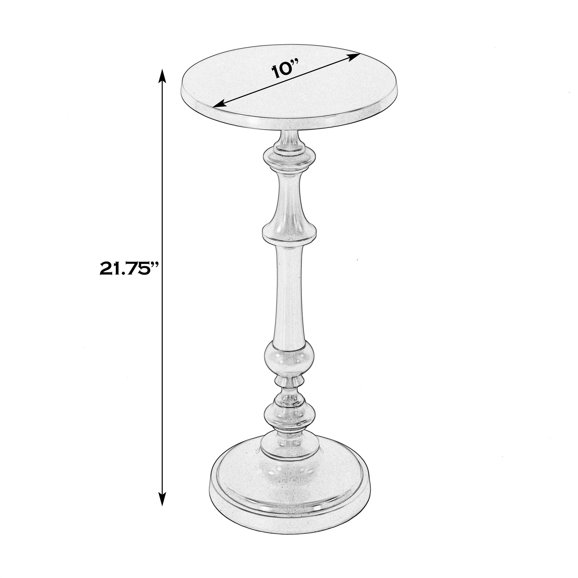 Butler Specialty Company Bartel 10.25 in. W Round Metal Pedestal Base End Table, Antique Gold