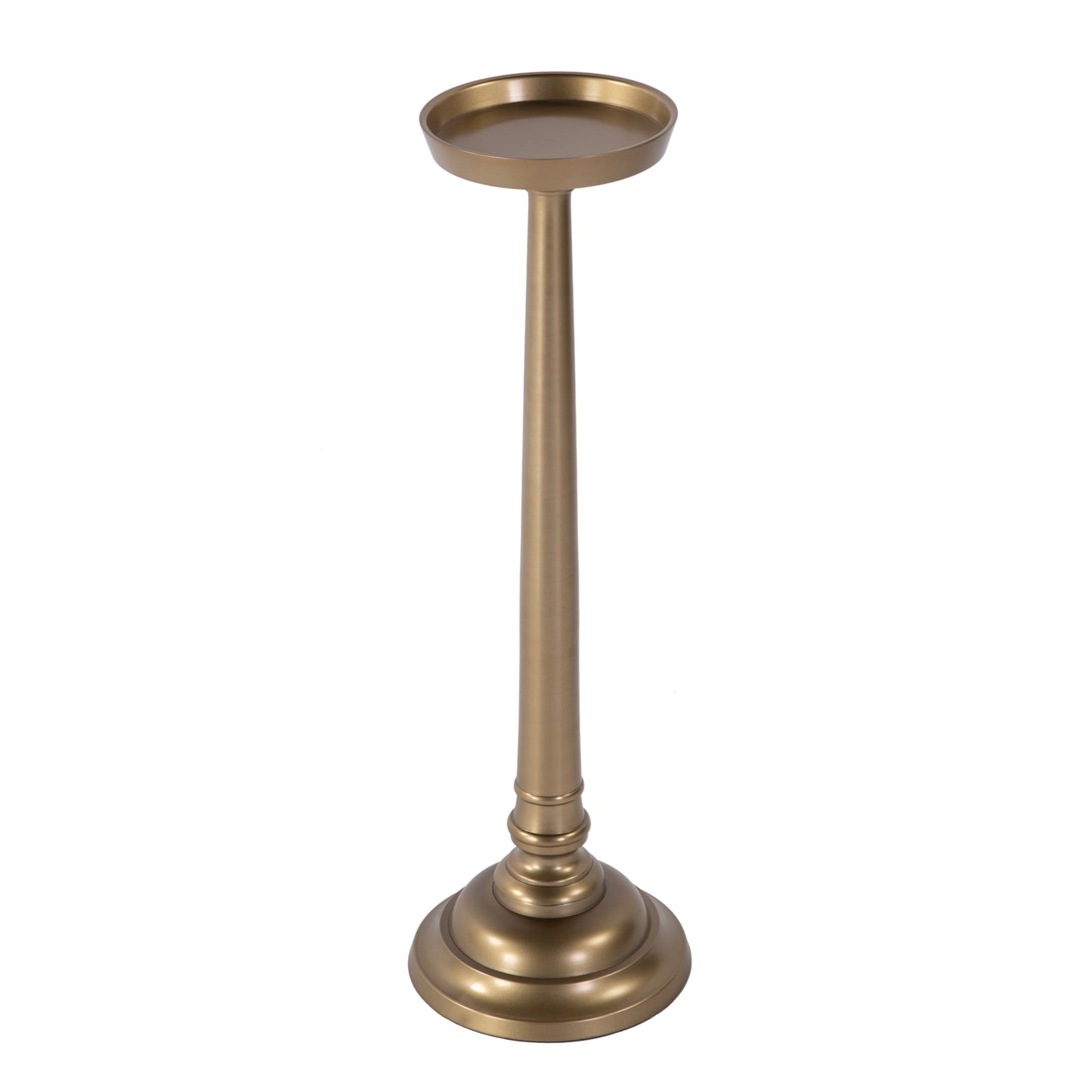 Butler Specialty Company Tilly 7 in. W Round All Metal Pedestal Base End Table, Antique Gold