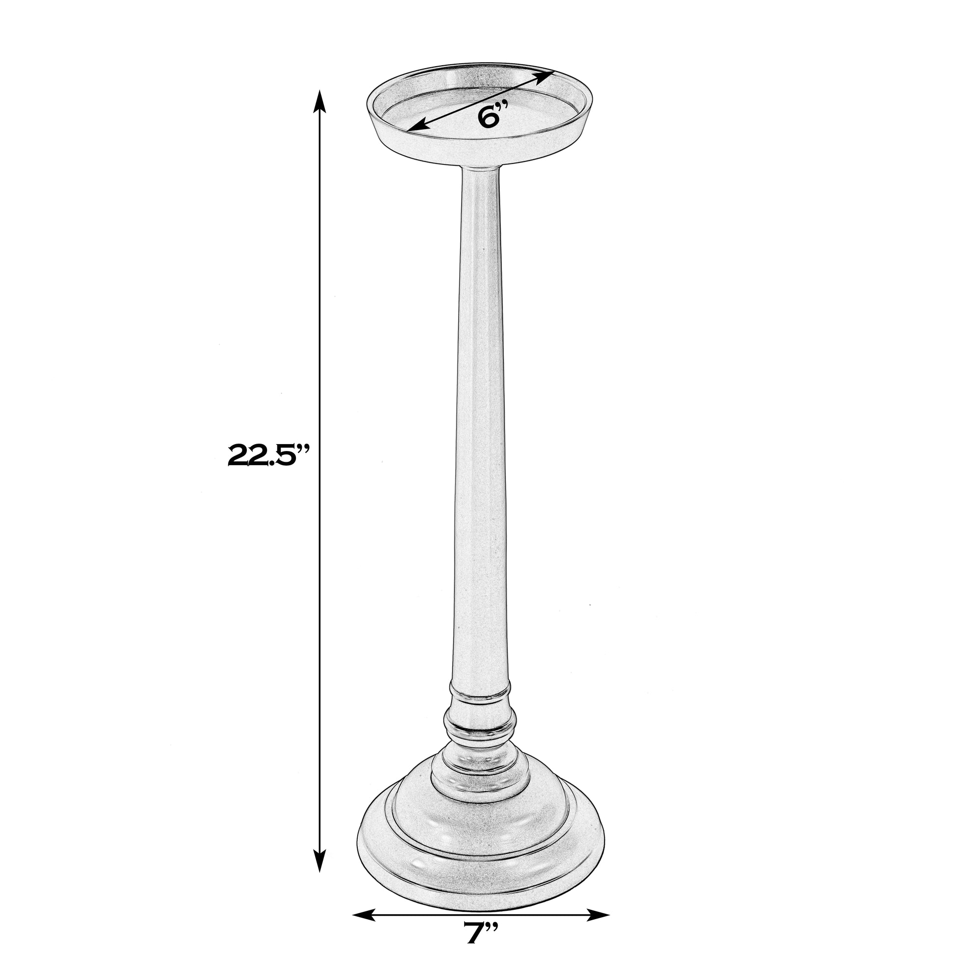 Butler Specialty Company Tilly 7 in. W Round All Metal Pedestal Base End Table, Antique Gold