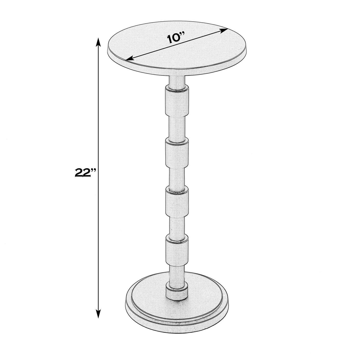Butler Specialty Company Delano 10 in. W Round All Metal Pedestal Base End Table, Bronze